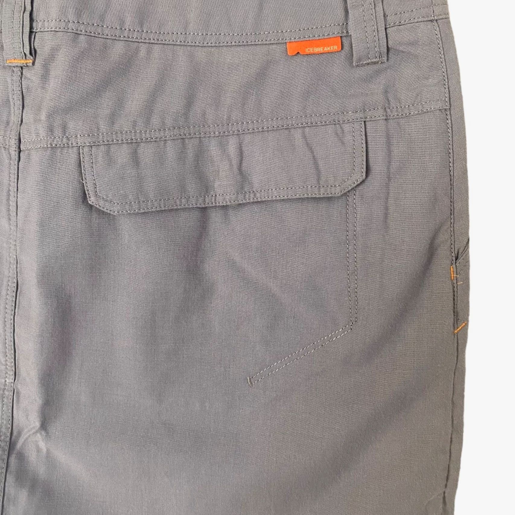 Icebreaker Icebreaker Merino Destiny Mini Skirt Gray Women's Size 29 Hiking Outdoors Skirt Mini Waist 16" Length 15" Pockets Lightweight Cotton Wool Blend Size 29" - 6 Thumbnail