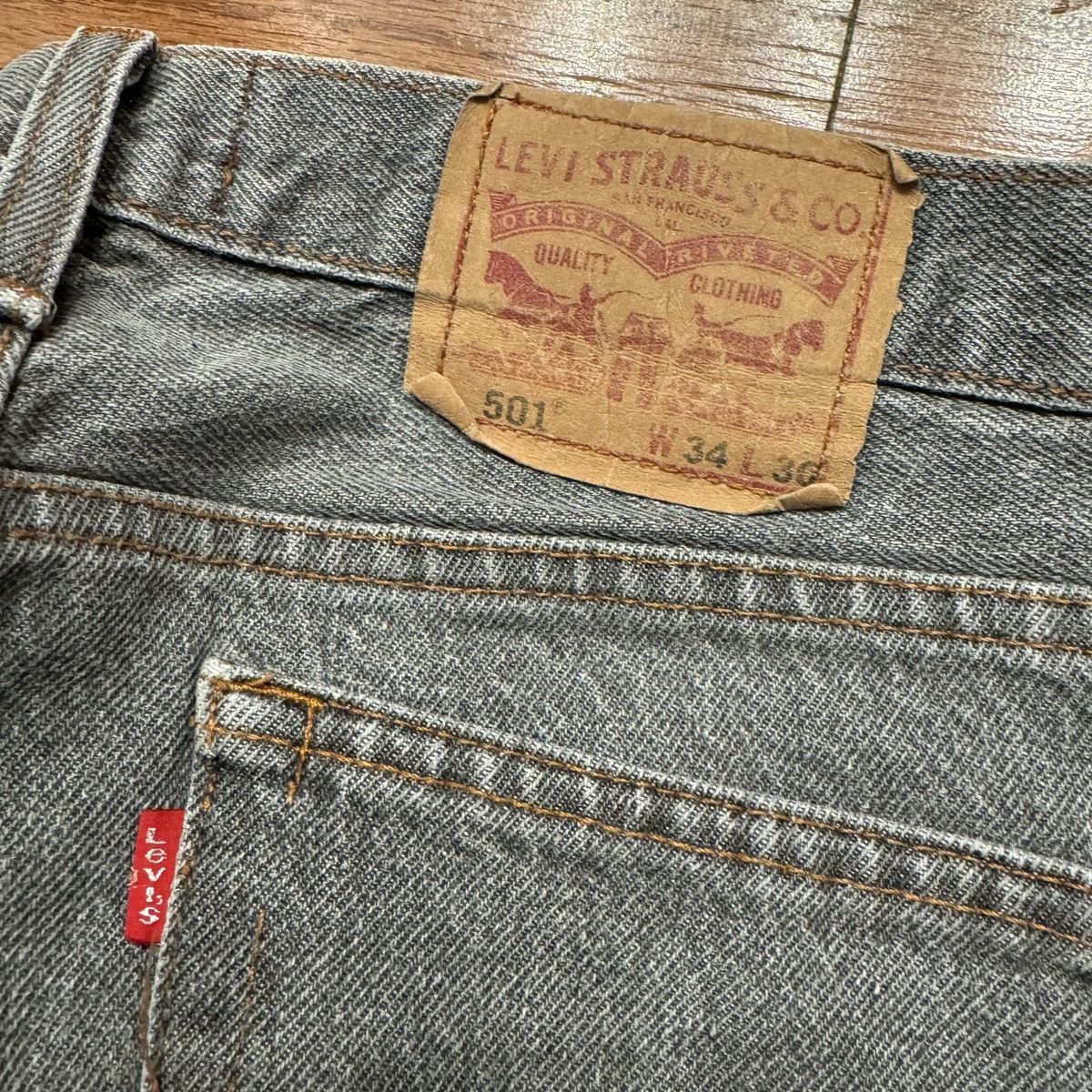 Levi's Levi’s 501 0632 Gray/Black Denim Pants W34 Size US 34 / EU 50 - 4 Thumbnail