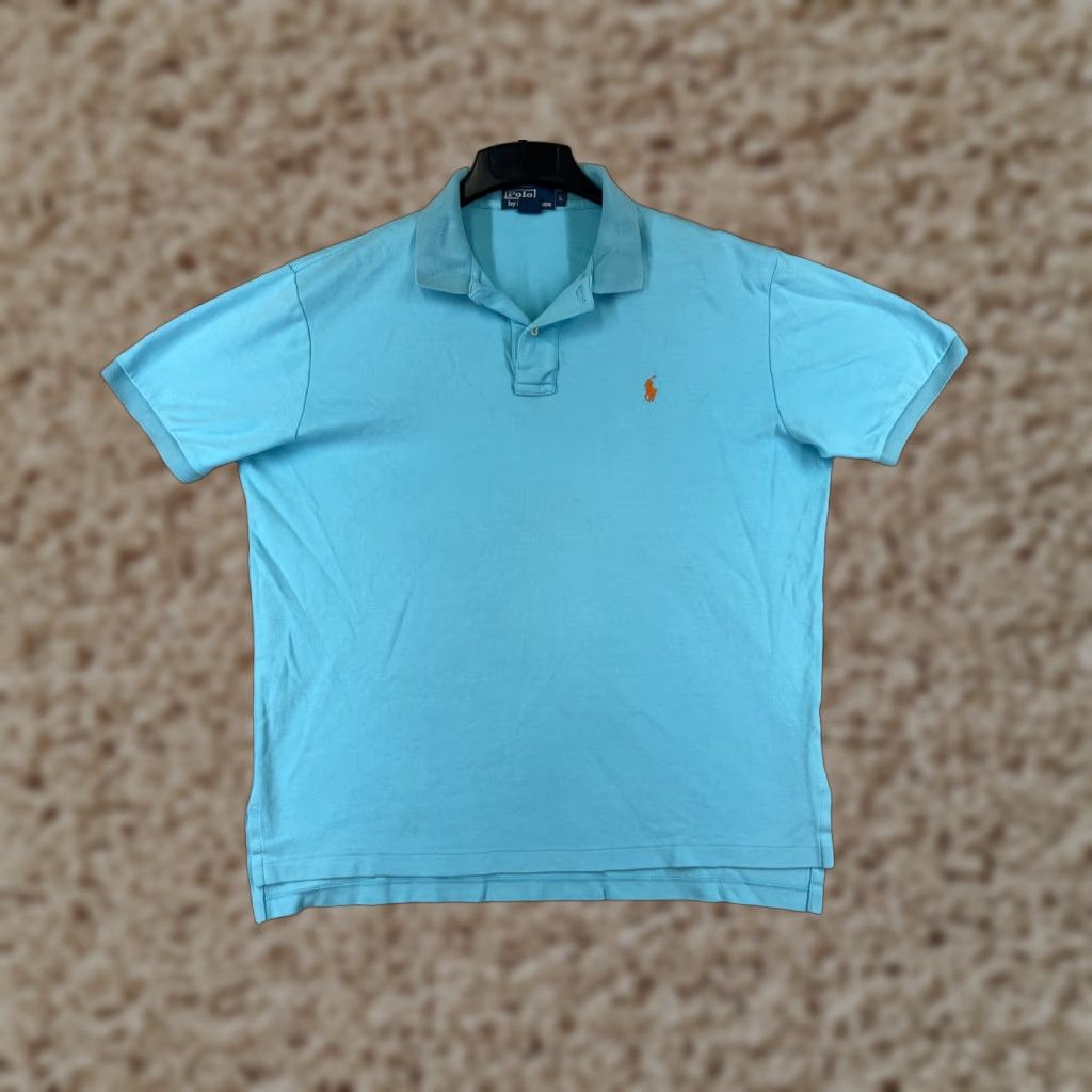 Polo Ralph Lauren VINTAGE Polo Ralph Lauren Shirt Men Large Blue Golf Pony Logo Short Sleeve Cotton Size US L / EU 52-54 / 3 - 1 Thumbnail