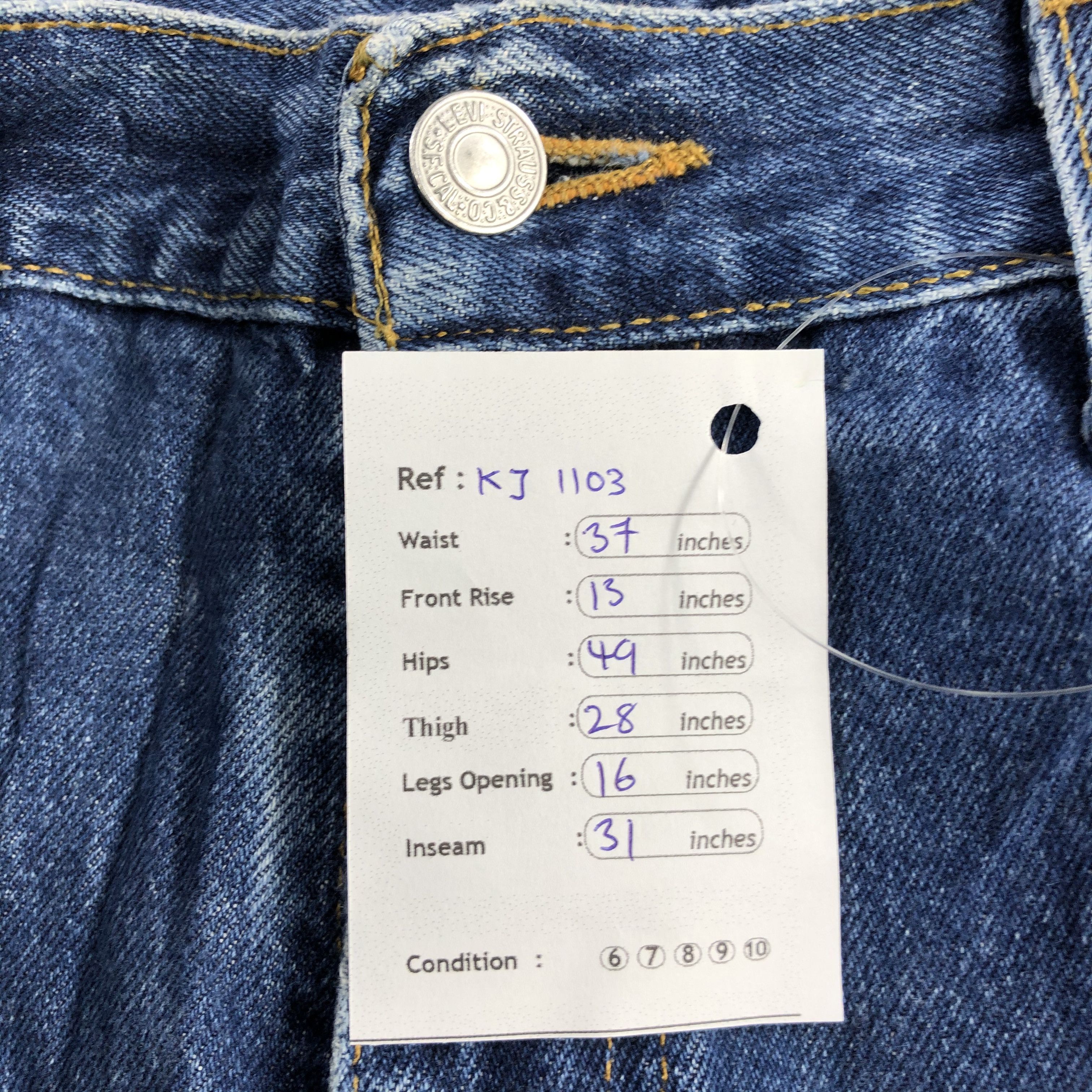 Levi's Vintage Levis 901 Jeans Blue Wash Denim KJ1103 Size US 37 - 14 Thumbnail
