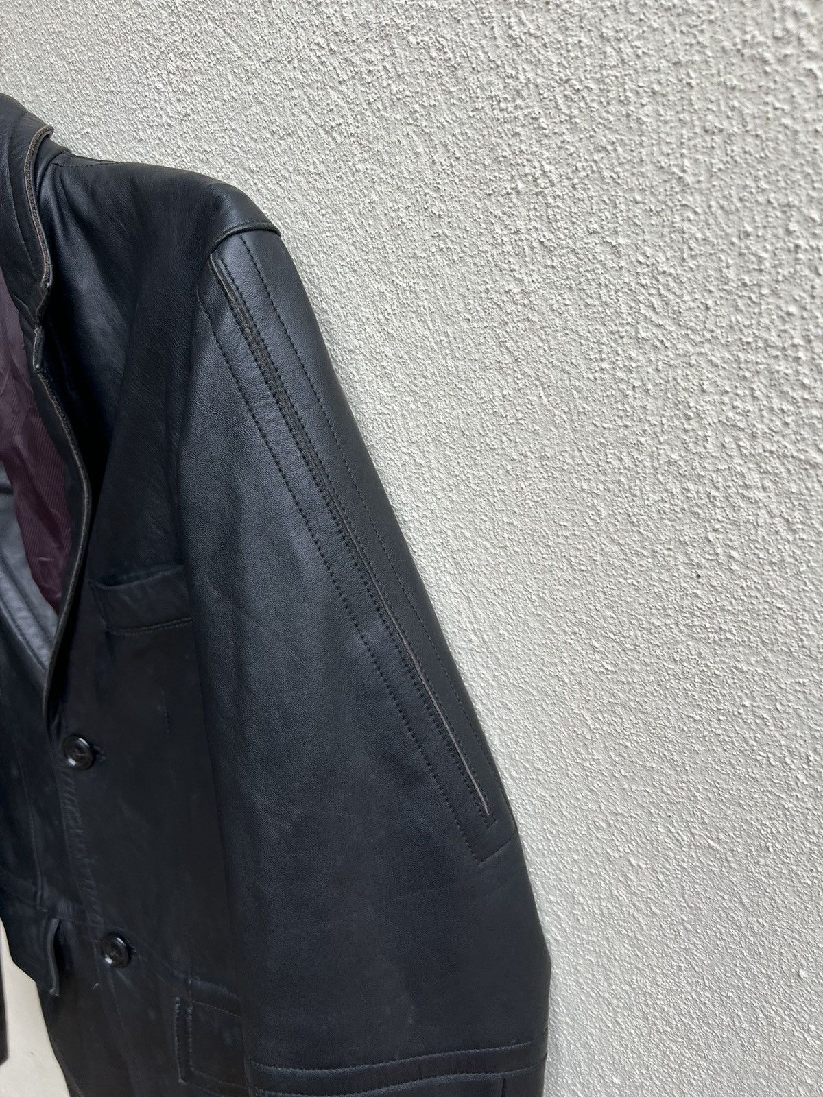 PPFM PPFM Patina Black Cowhide Leather Blazer Coat Jacket Size US M / EU 48-50 / 2 - 8 Thumbnail
