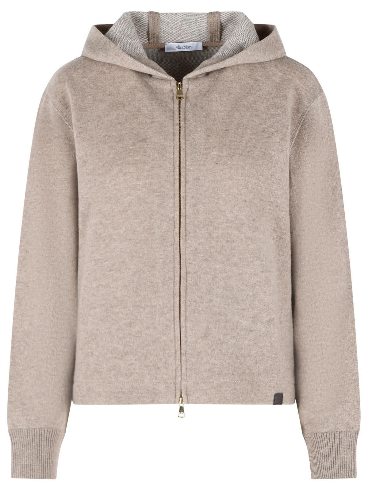 Max Mara MAX MARA Beige Cashmere And Virgin Wool Sweatshirt Size S / US 4 / IT 40 - 1 Thumbnail