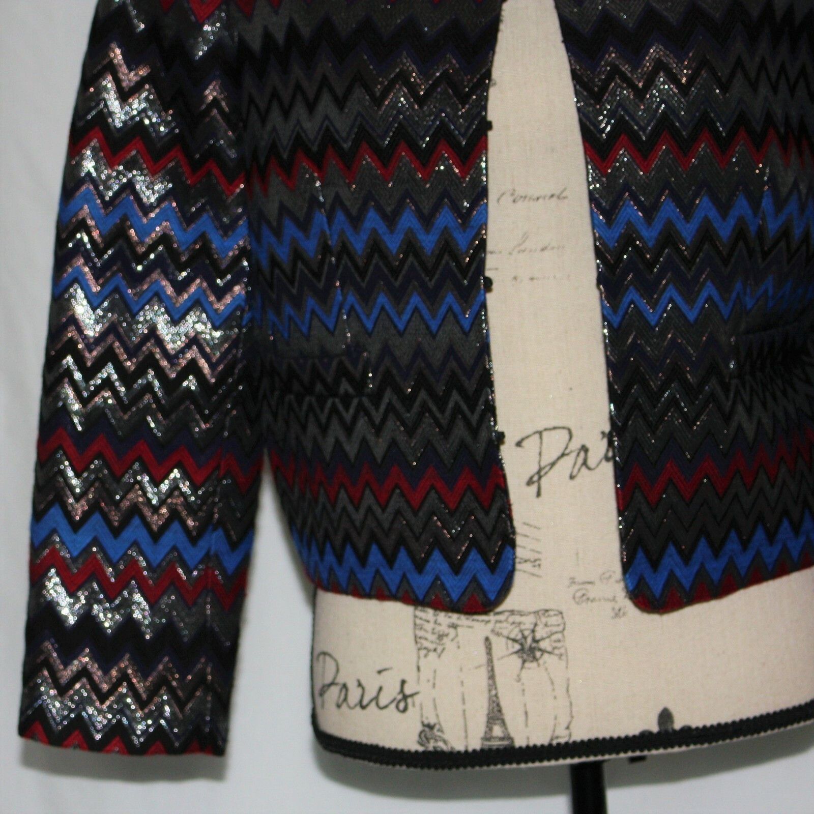 Alice + Olivia Kidman Box Blazer Metallic Print Jacket size M MSRP $597 Size M / US 6-8 / IT 42-44 - 10 Thumbnail