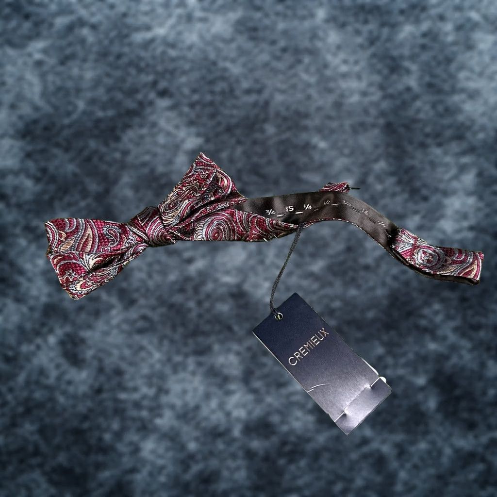 Cremieux Cremieux Bow Tie Paisley Burgundy Adjustable Neck Tie Formal Event Mens NWT Size ONE SIZE - 1 Thumbnail