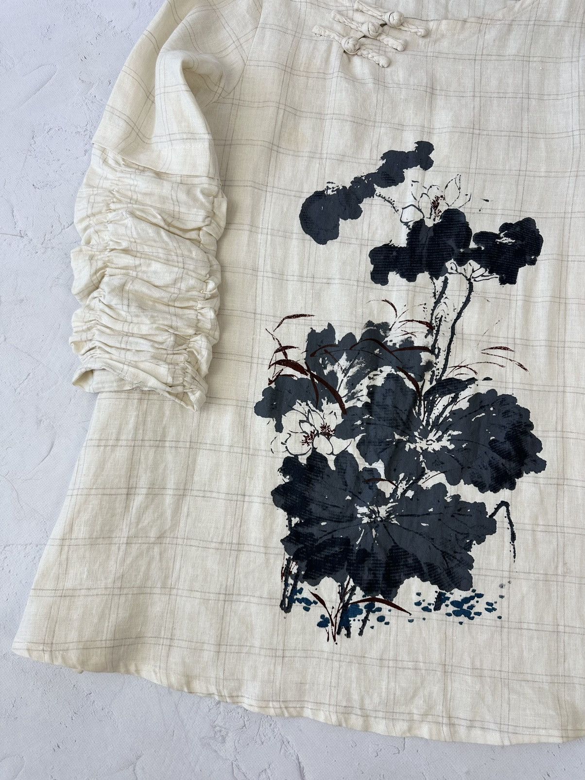 Vintage Vintage Oversized Japanese Style Linen Dress Size M / US 6-8 / IT 42-44 - 2 Thumbnail