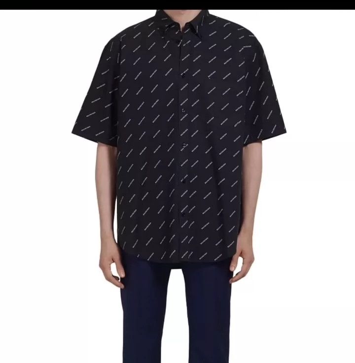 Balenciaga Balenciaga Logo Bullet Screen Full Print Lapel Short Sleeve Size US XXS / EU 40 - 8 Thumbnail