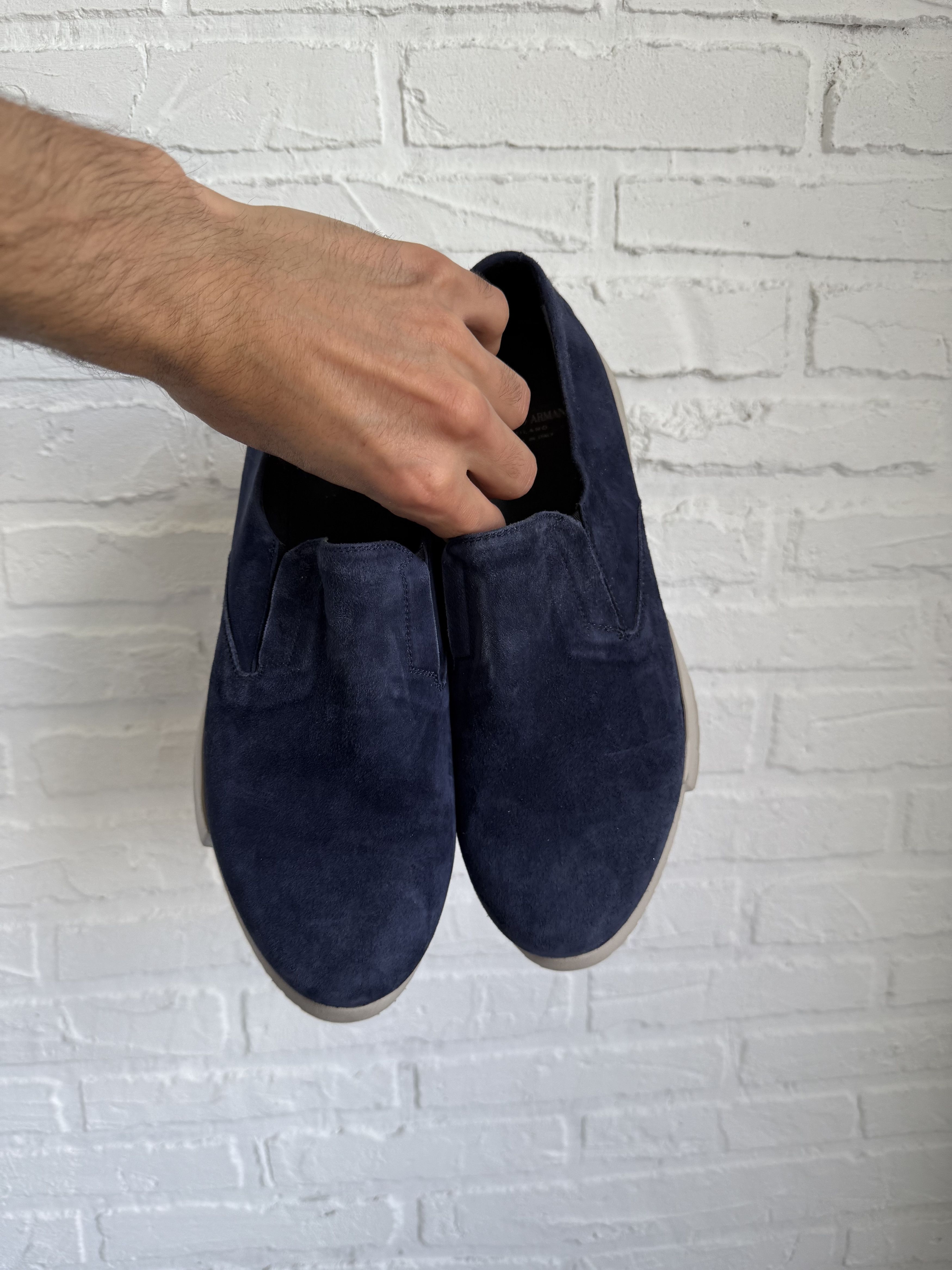 Giorgio Armani Giorgio Armani suede leather slip-on loafers Size US 8 / EU 41 - 5 Thumbnail