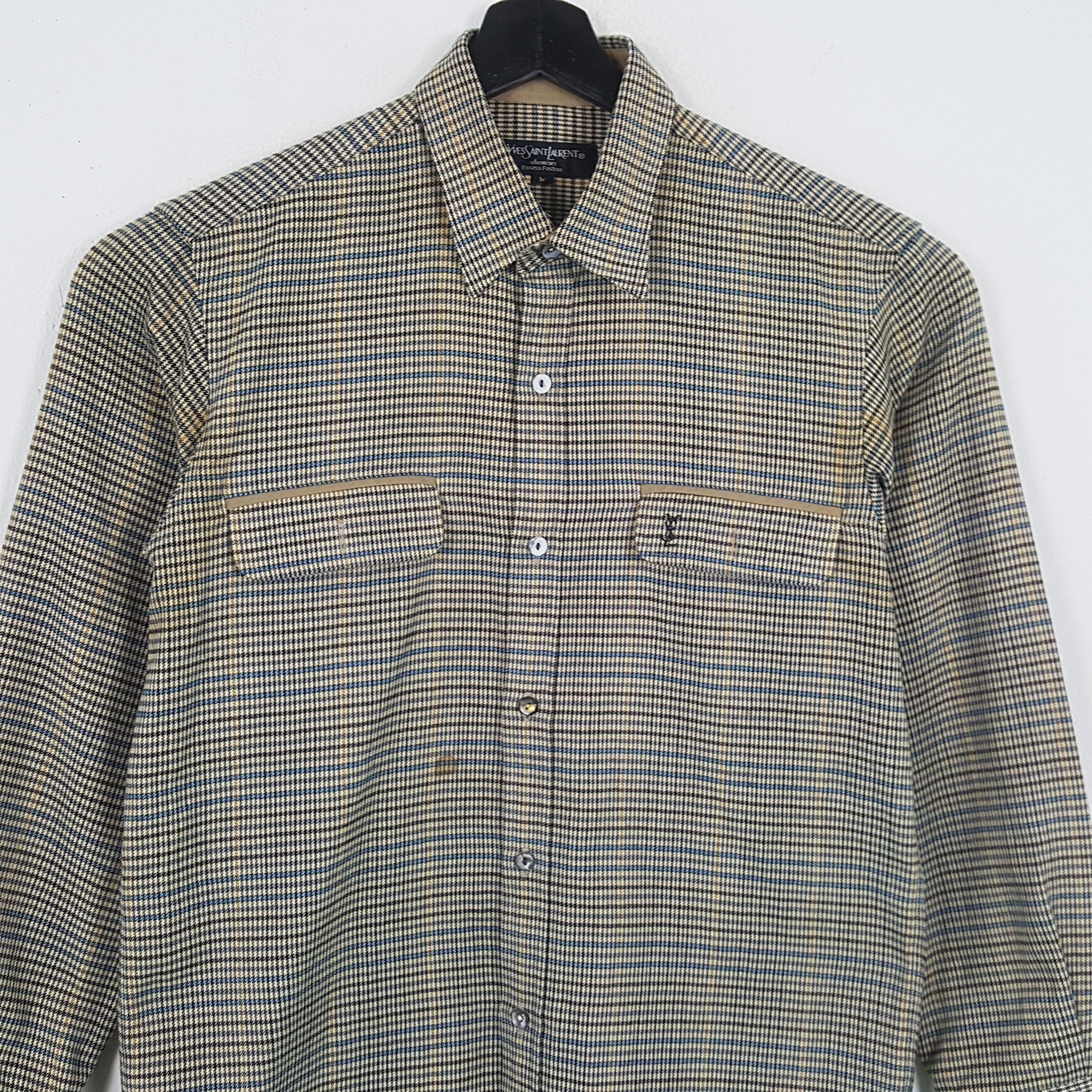Vintage × Yves Saint Laurent YVES SAINT LAURENT Small Logo Design Shirt Size US M / EU 48-50 / 2 - 2 Thumbnail