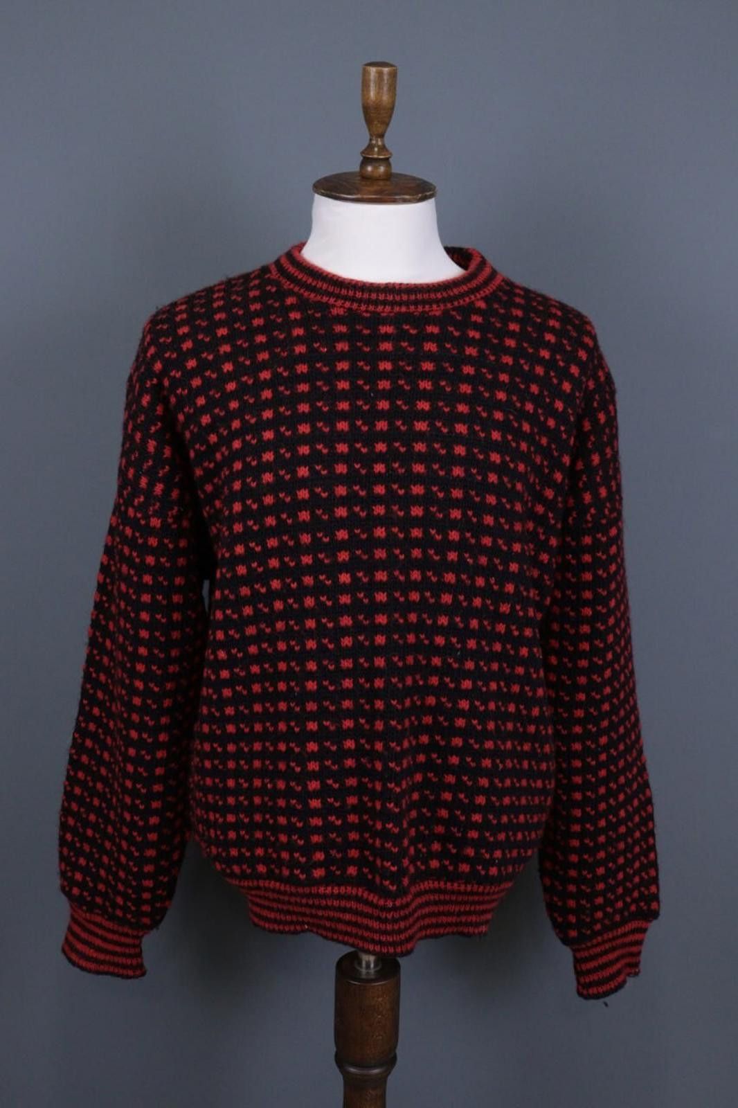Designer Devold Norway Knit Black Pritned Wool Sweater Size XL / 54 Size US XL / EU 56 / 4 - 1 Thumbnail