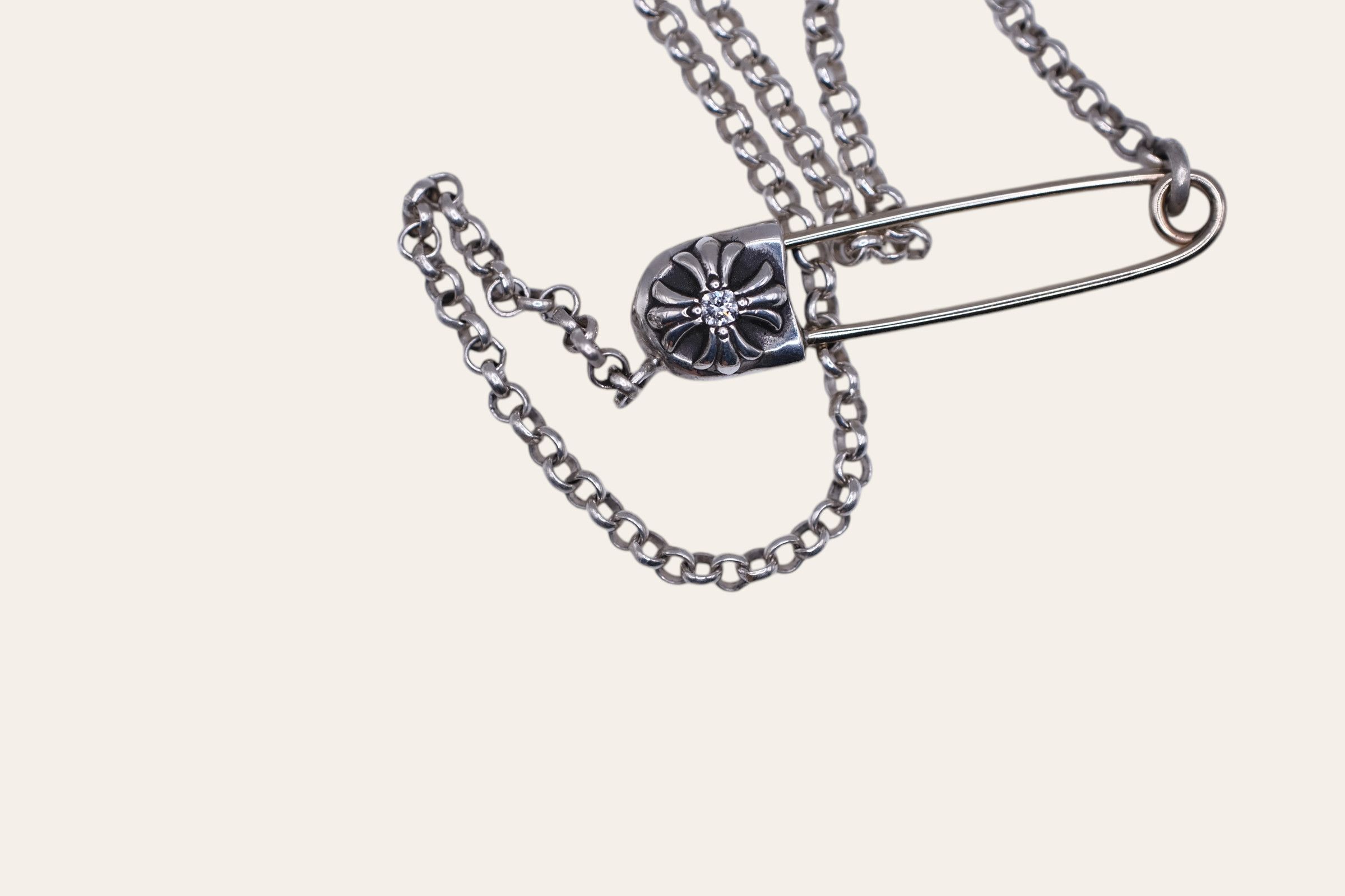Chrome Hearts Chrome Hearts Safety Pin With Diamond Necklace