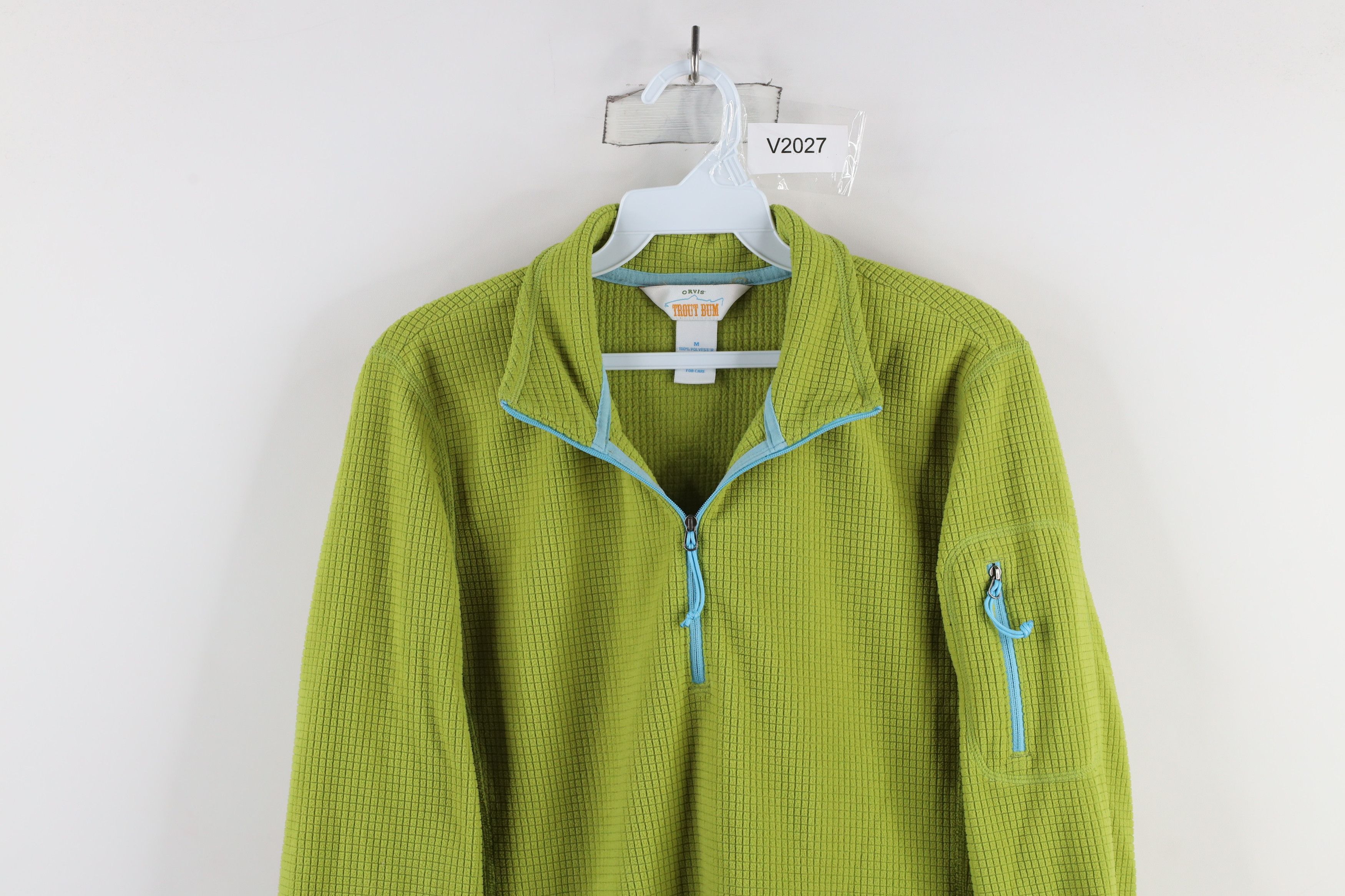 Orvis × Vintage Orvis Trout Bum Fleece Half Zip Pullover Sweater Lime Green Size US M / EU 48-50 / 2 - 2 Thumbnail