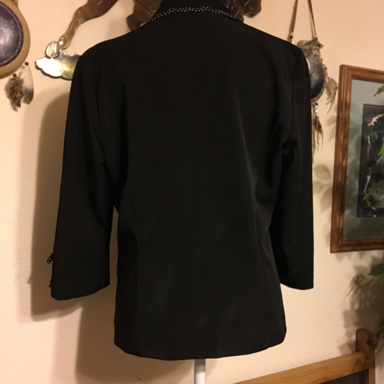 Vintage Courtenay black jacket skirt set polka dot career Size XL / US 12-14 / IT 48-50 - 5 Thumbnail