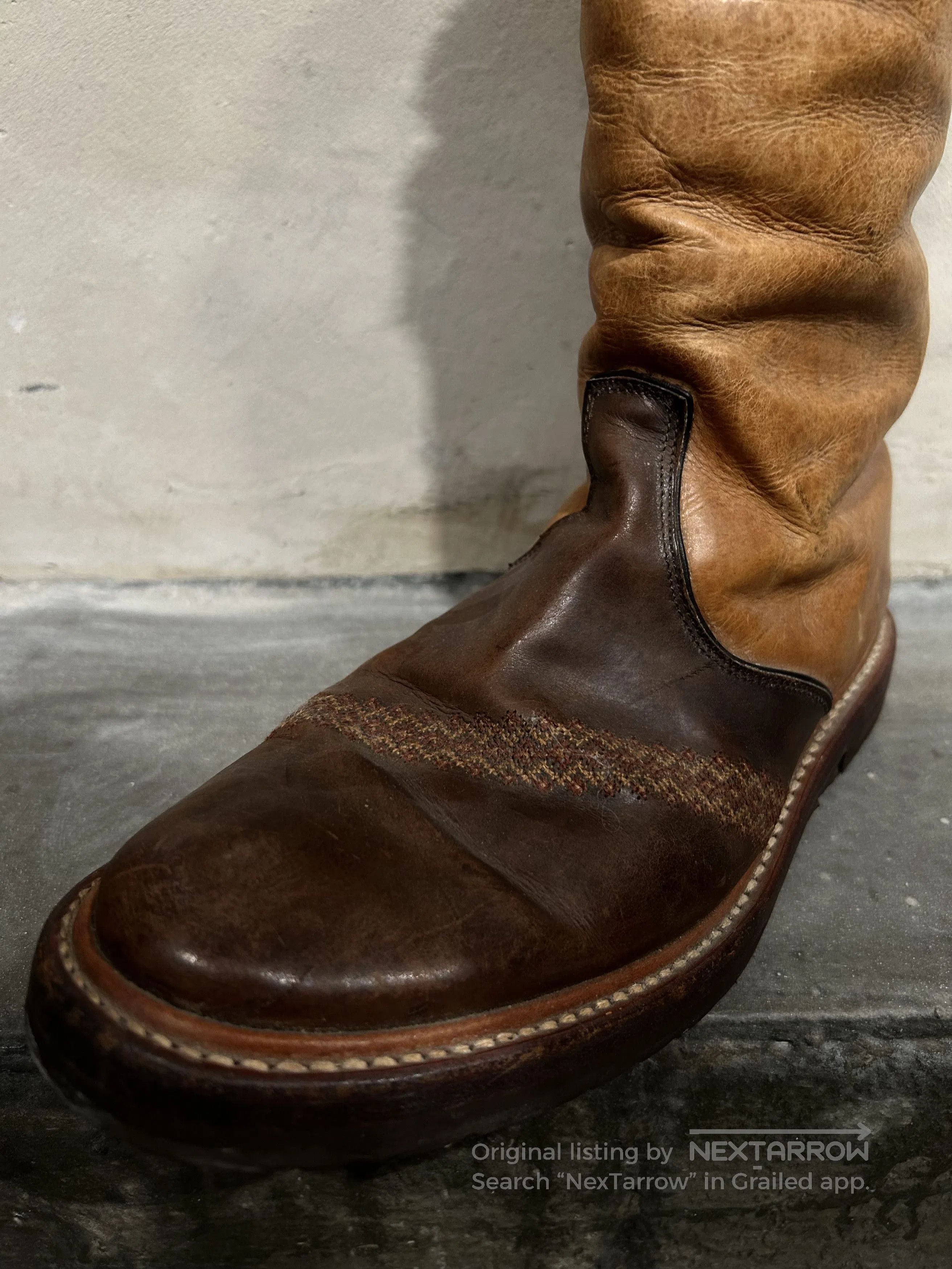 DEN IM by SIKI IM Number (N)ine 02AW Suede Paneled Leather Boots. Size US 5 / EU 37 - 8 Thumbnail