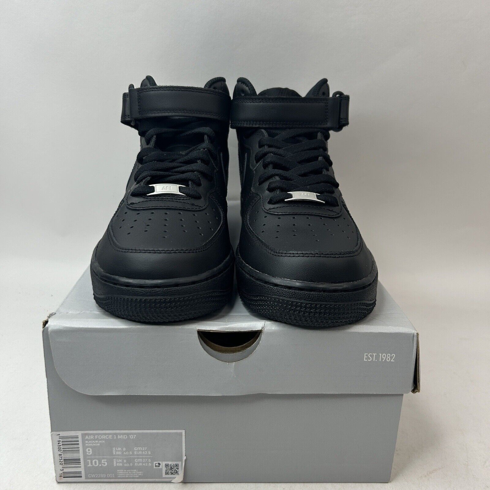 Nike Nike Air Force 1 Mid '07 "Triple Black" 2024 Size US 9 / EU 42 - 2 Thumbnail