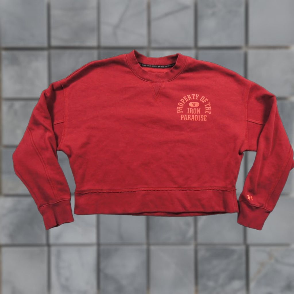 Under Armour Under Armour Sweatshirt Womens Medium Red Crewneck The Rock Iron Paradise Gym Size M / US 6-8 / IT 42-44 - 1 Thumbnail