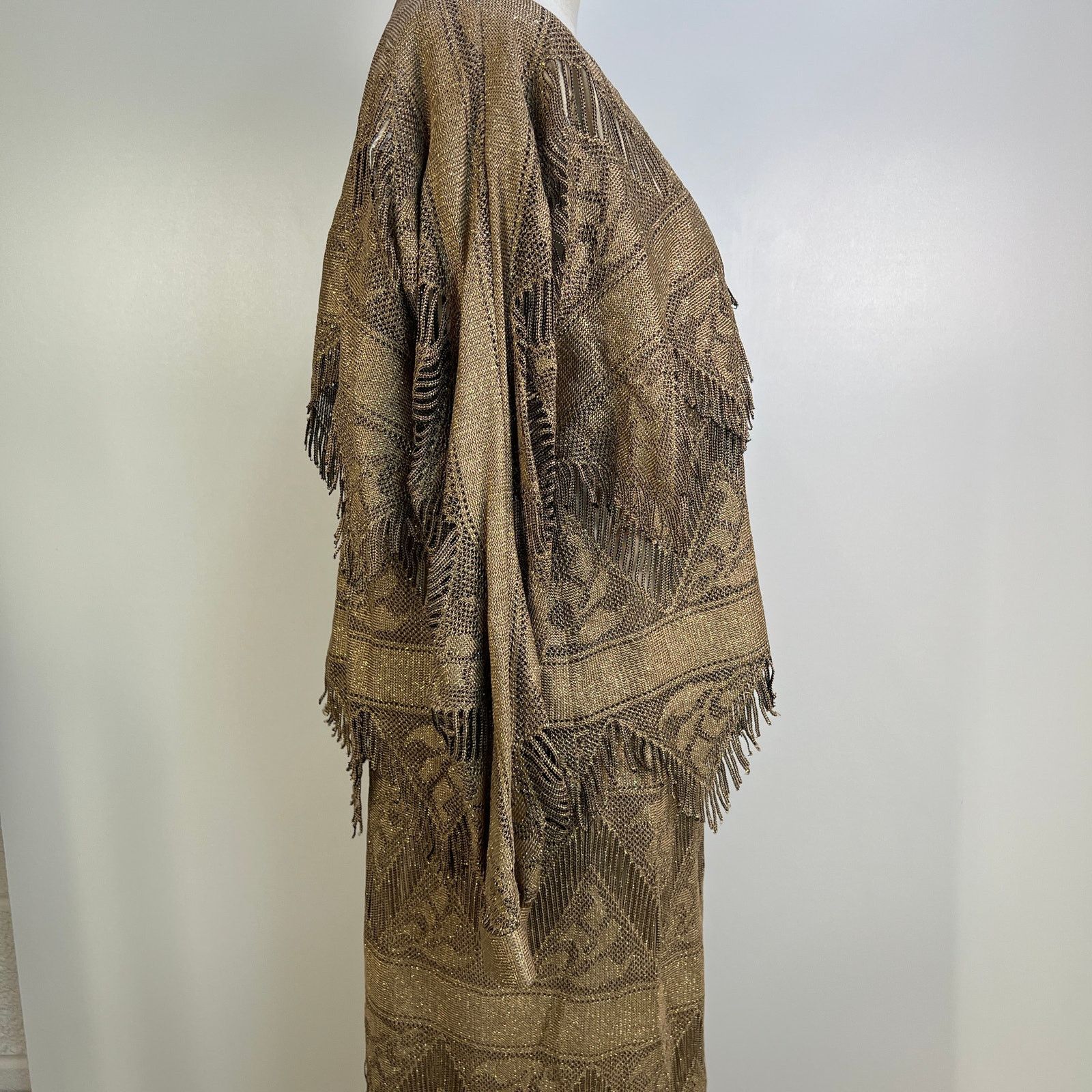 Vintage Vintage Damianou Gold Metallic Fringe 2 Piece Skirt Set Size M / US 6-8 / IT 42-44 - 8 Thumbnail