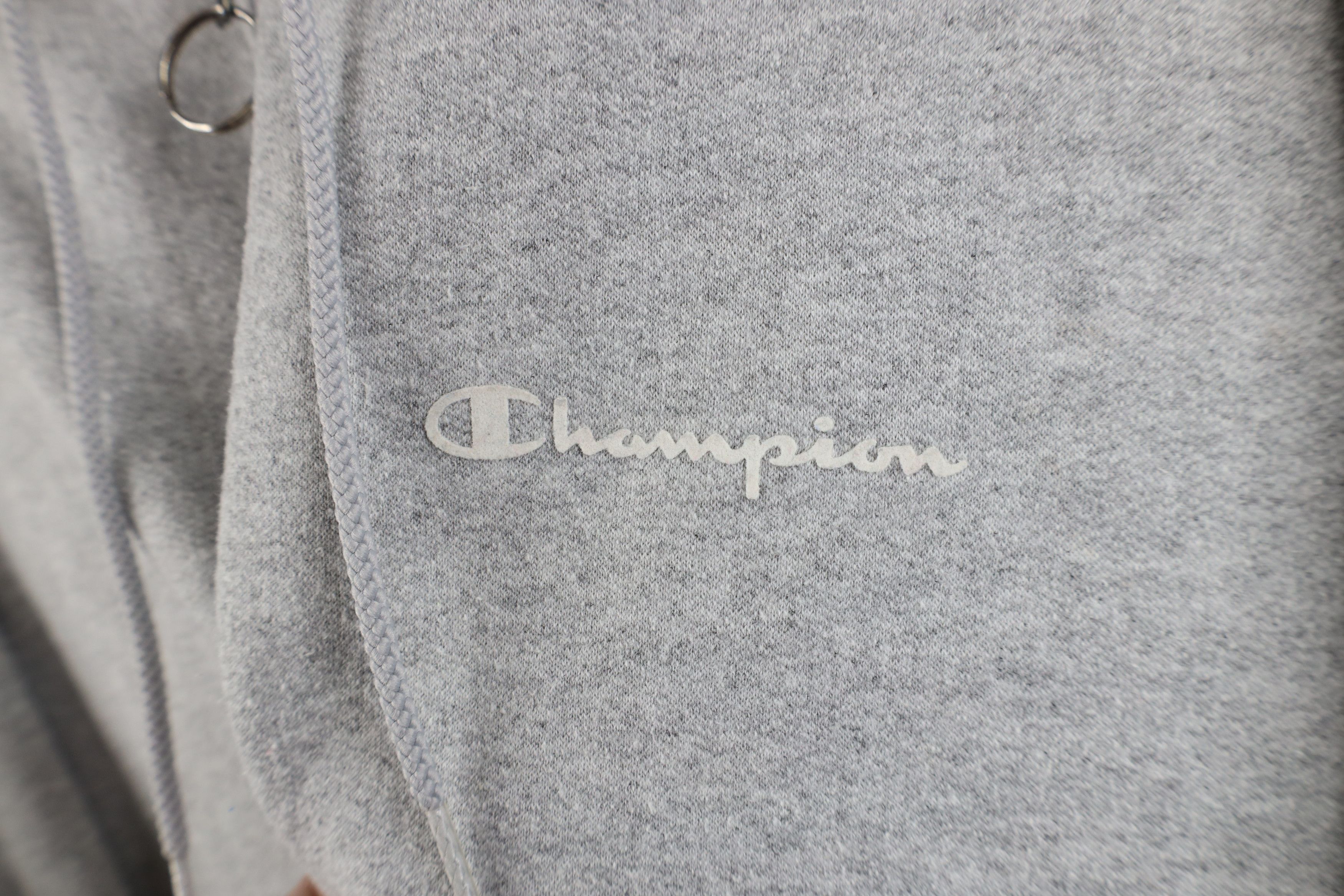 Champion × Vintage Vintage 90s Champion Full Zip Hoodie Sweatshirt Heather Gray Size US XXL / EU 58 / 5 - 5 Thumbnail