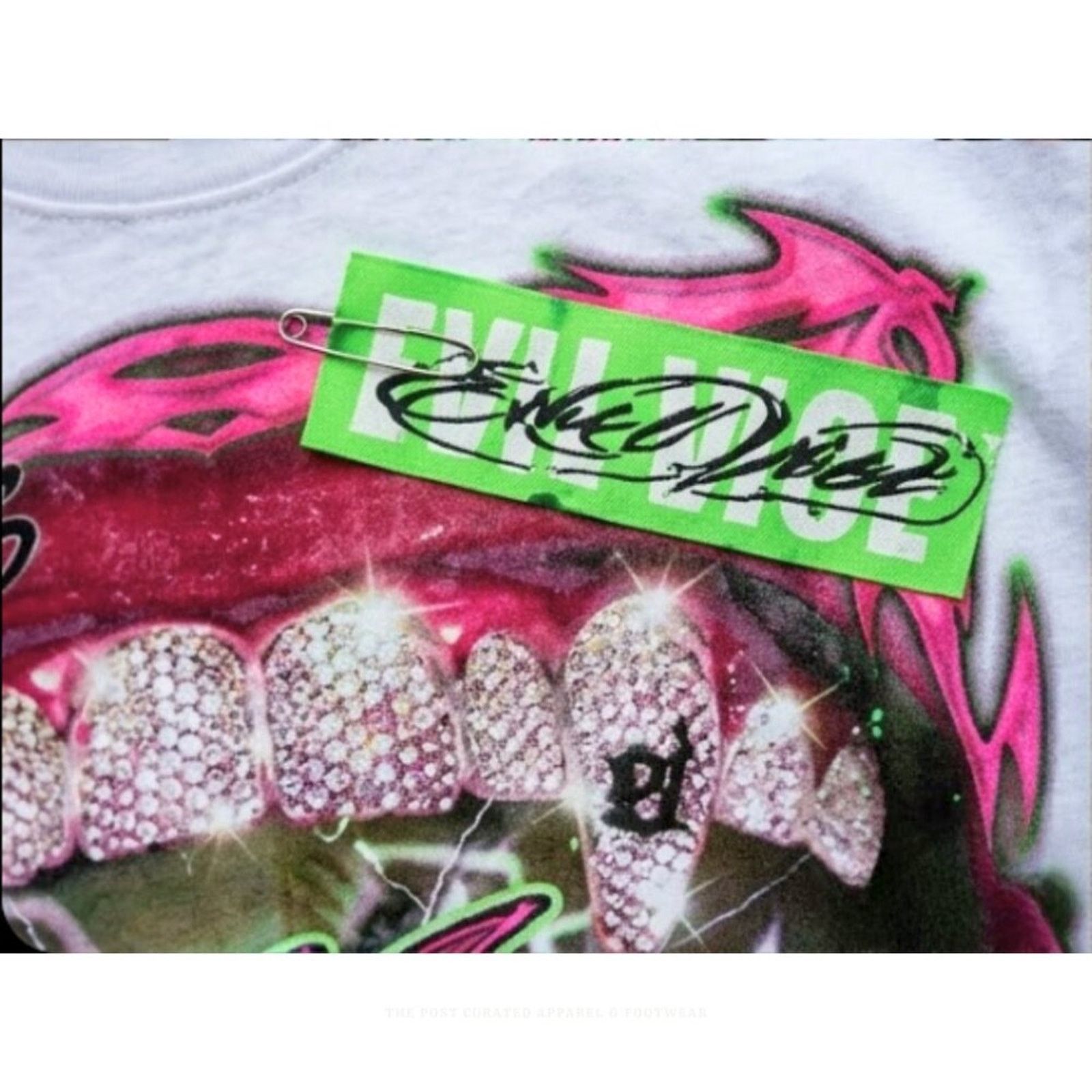 Tribal Streetwear Evil Vice 🏷️ "Grille" Cyber-Tribal Tee | S/L | S Size US S / EU 44-46 / 1 - 3 Thumbnail