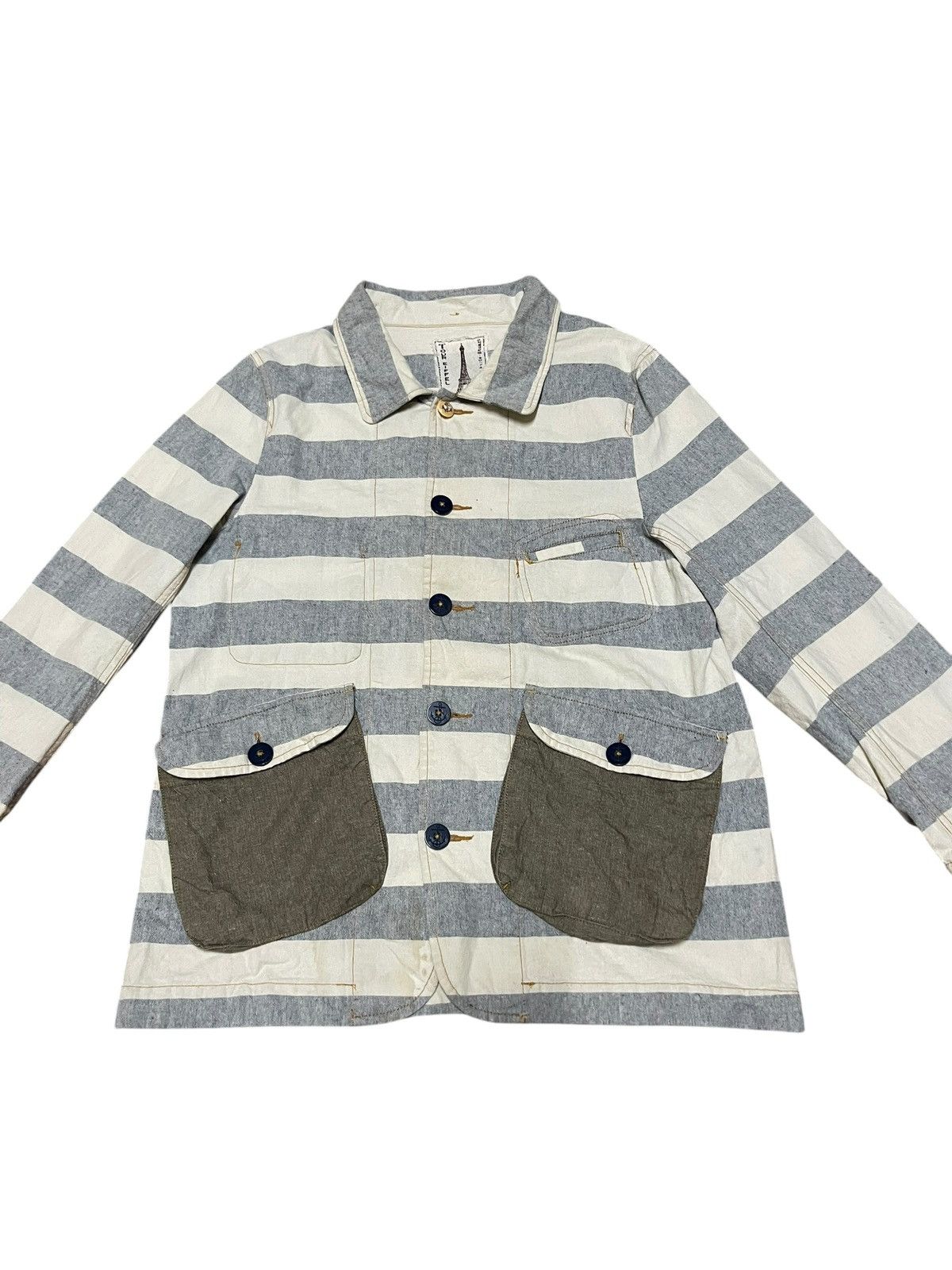 Japanese Brand Vetement Tour Eiffel Striped Workwear Jacket Parachute Size US M / EU 48-50 / 2 - 2 Thumbnail