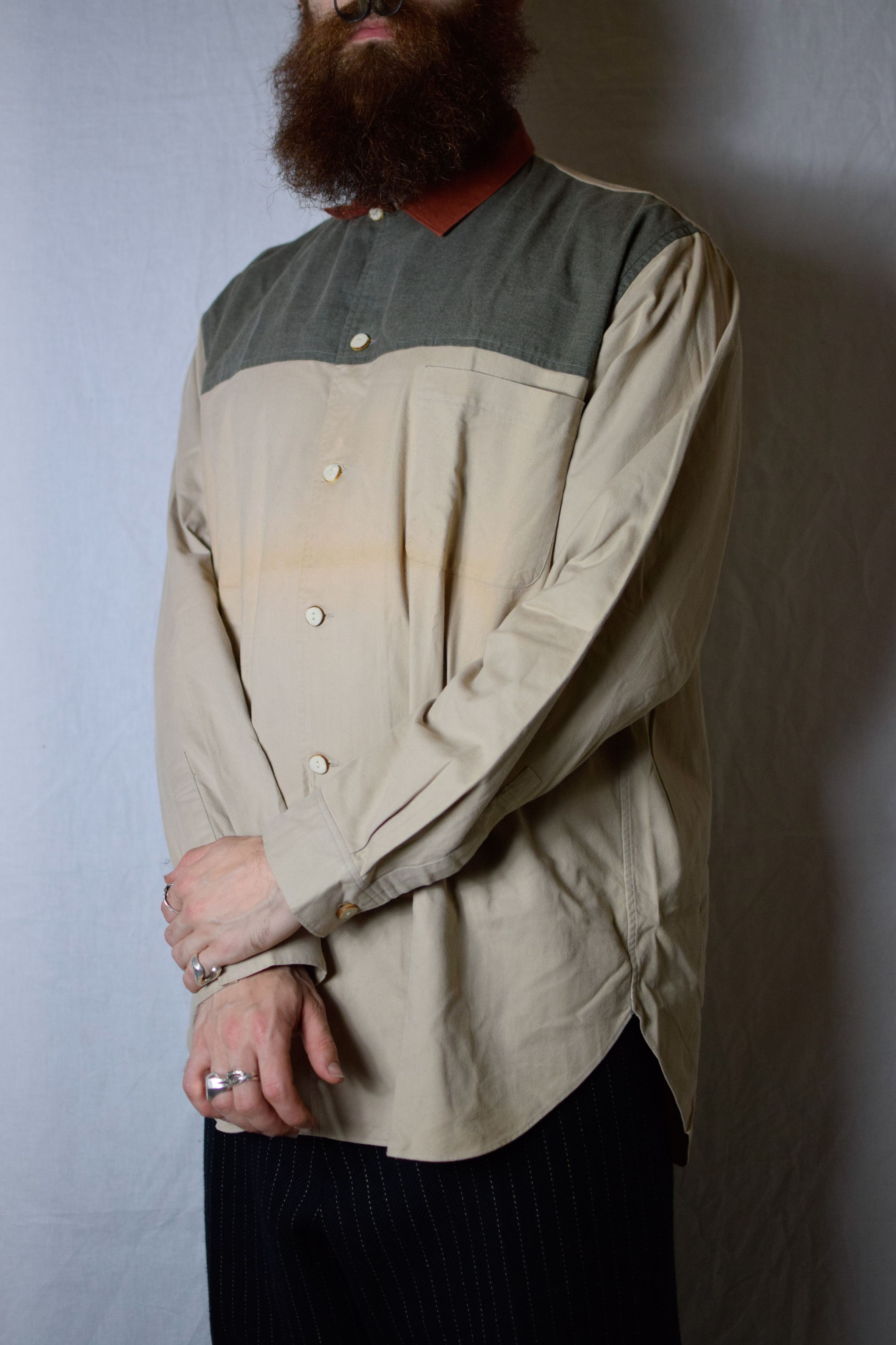 Yohji Yamamoto YYPH AW90 Archive Colour Block Shirt Size US L / EU 52-54 / 3 - 4 Thumbnail