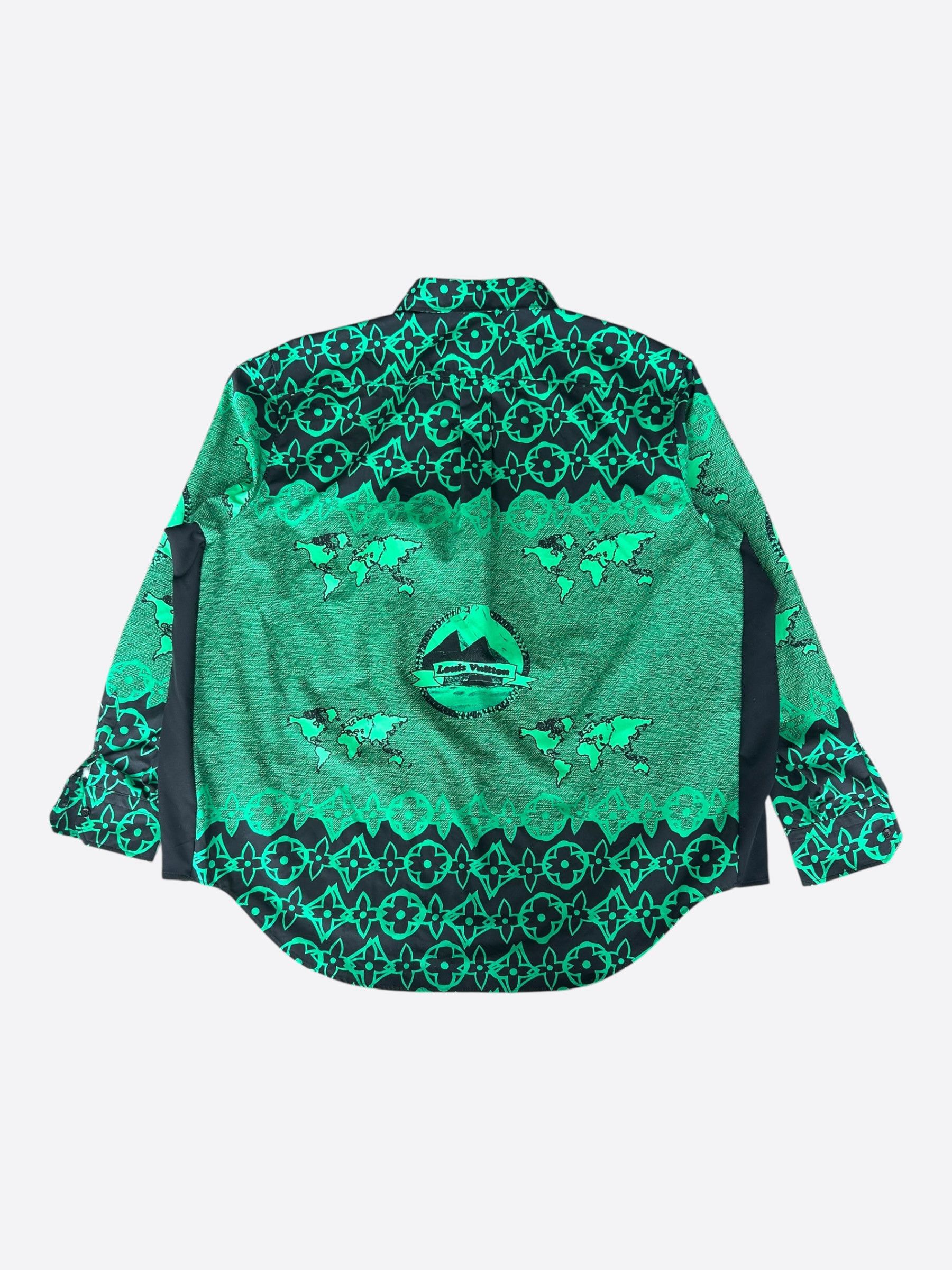 Louis Vuitton Louis Vuitton Green & Black Monogram Shirt Size US XXL / EU 58 / 5 - 2 Thumbnail