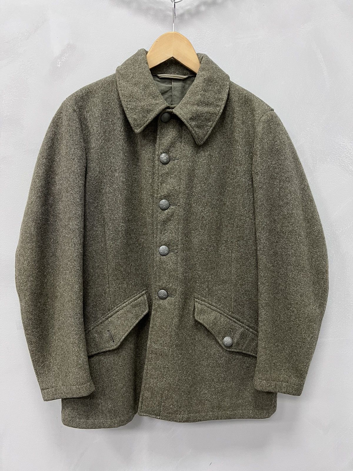 Japanese Brand × Vintage Vintage Wool Jacket Swedish Military 1955 Heavy Jacket Army Size US L / EU 52-54 / 3 - 2 Thumbnail