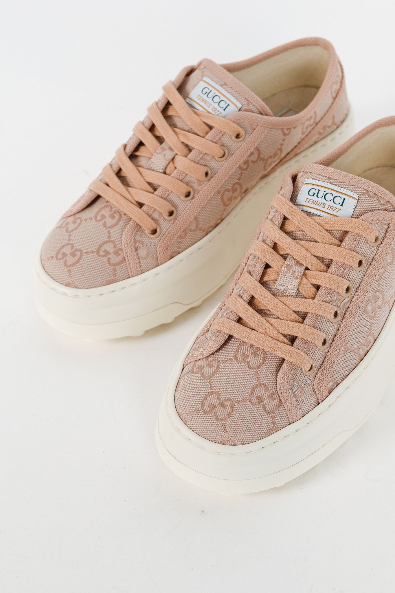 Gucci Gucci Pink New Canvas GG Monogram Platform Sneakers Size US 7 / IT 37 - 6 Thumbnail