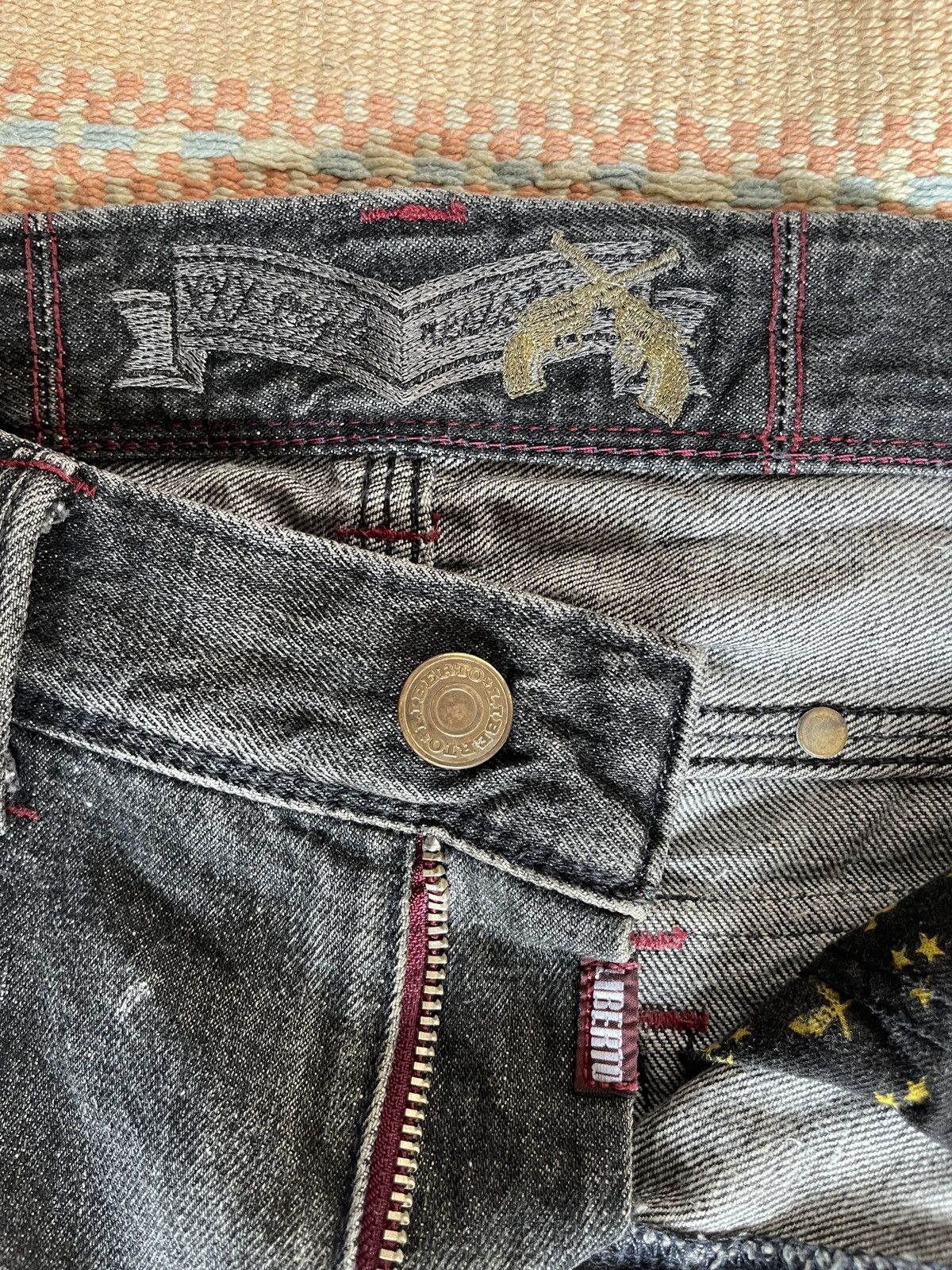 Cout de la Liberte Vintage🔥LIBERTO🔥Distressed Patchwork Denim Size US 36 / EU 52 - 11 Thumbnail