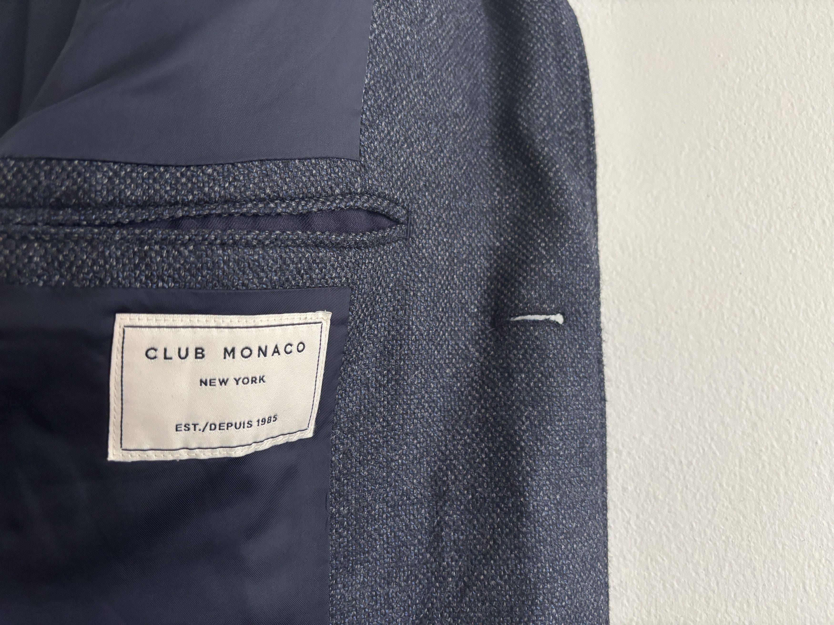 Club Monaco $600 Loro Piana Blue Wool Dream Tweed Overcoat/ Car Coat Size US M / EU 48-50 / 2 - 4 Thumbnail