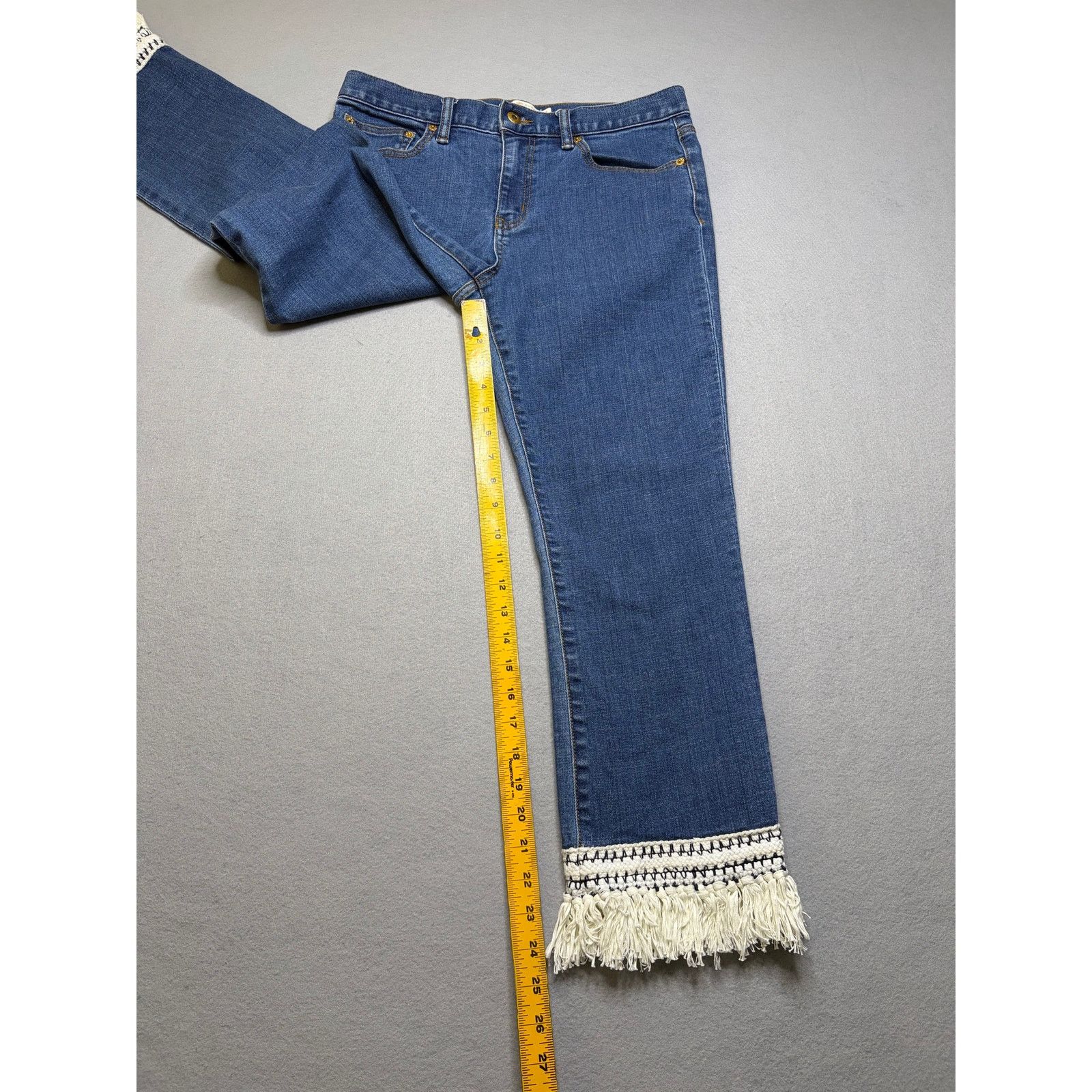 Tory Burch Tory Burch Connor jeans Fringe Hem Cropped Jeans Size 28 Size 28" / US 6 / IT 42 - 9 Thumbnail