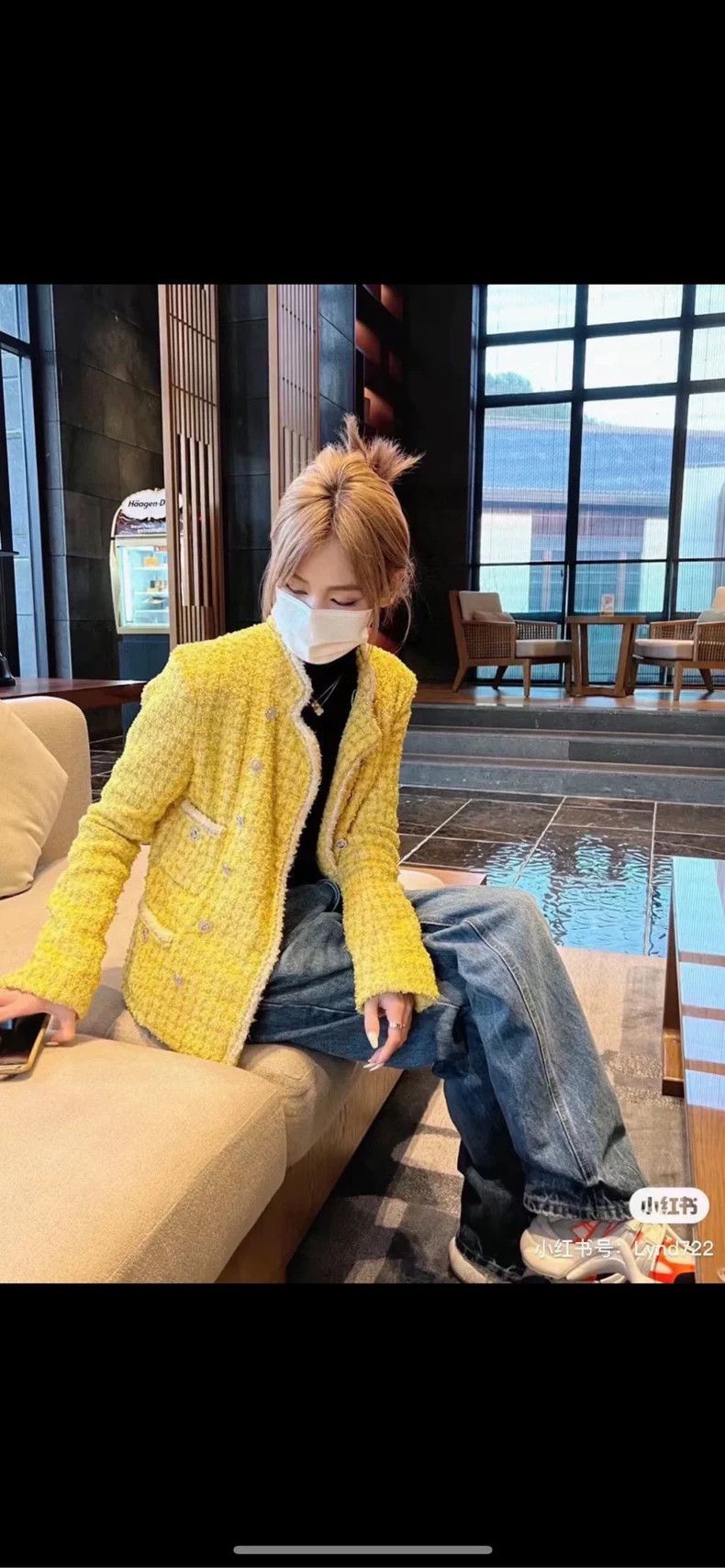 Chanel Chanel Chick yellow stand-up collar tweed jacket 2504-Nexta Size M / US 6-8 / IT 42-44 - 8 Thumbnail