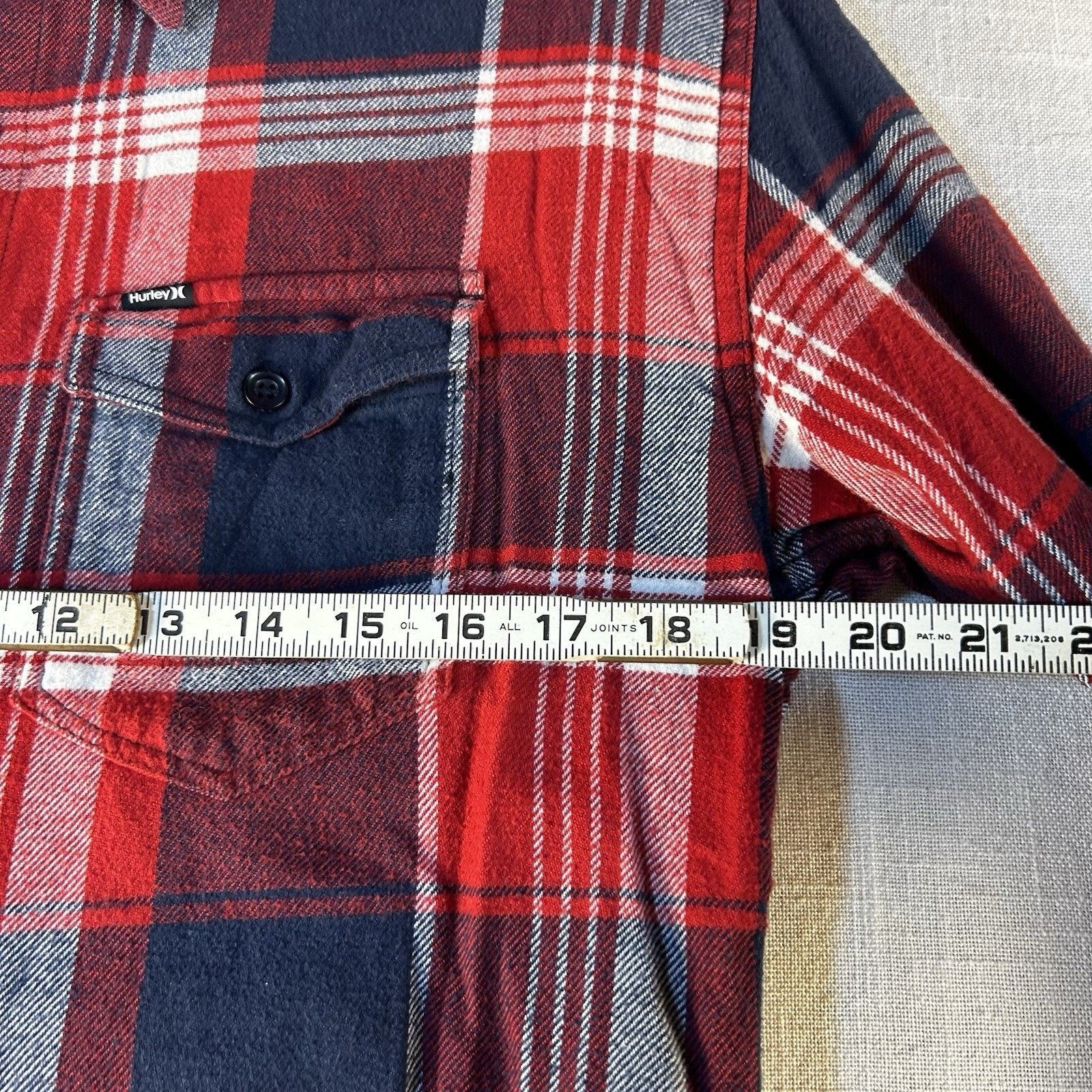 Hurley Hurley Shirt Men S Blue/Red/White Plaid Flannel Long Sleeve Size US S / EU 44-46 / 1 - 7 Thumbnail