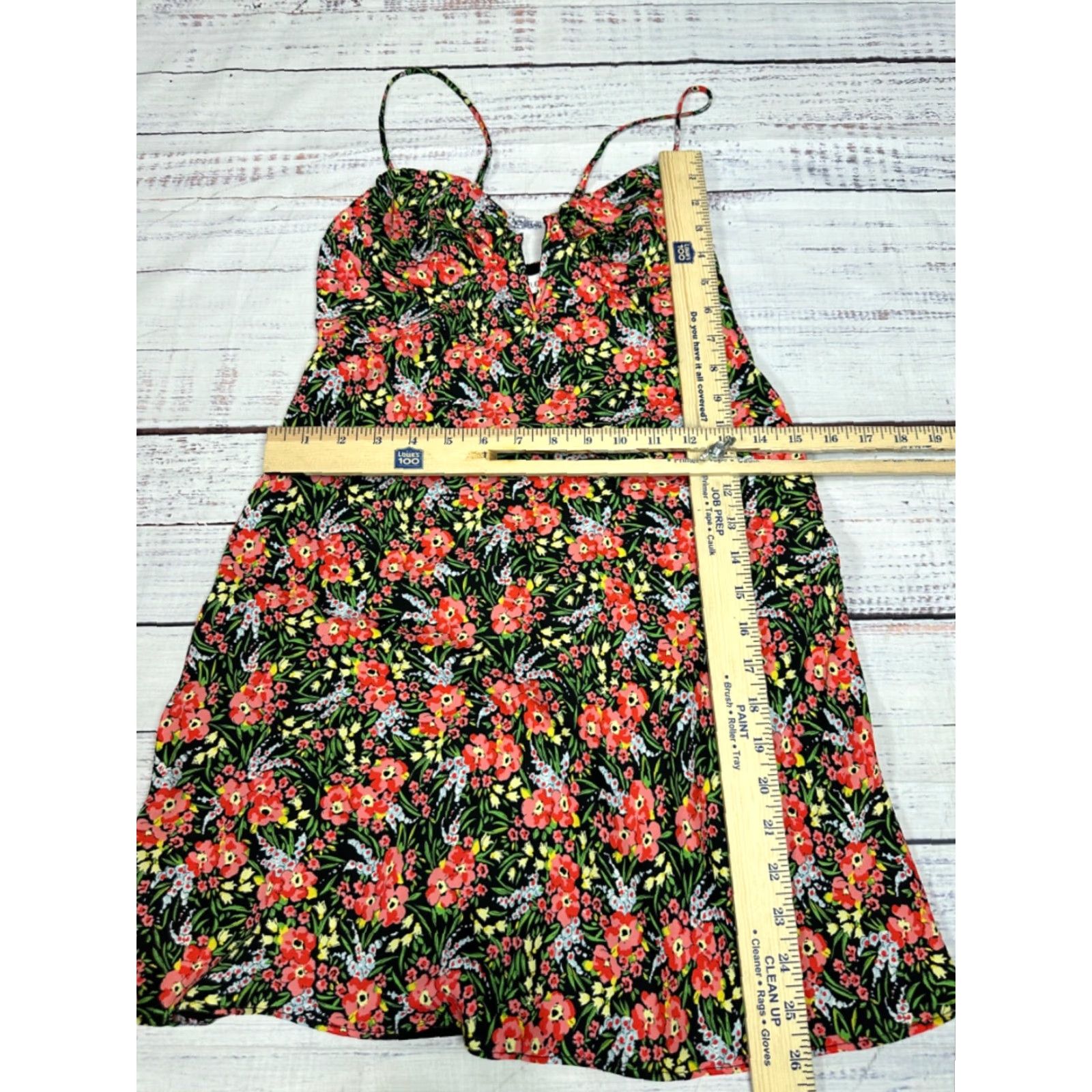 Vintage Floret Studios Womens Tank Tunic XS Green Red Floral New Lined Tank Top XS Womens Green Red Floral Tunic Tank Size XS / US 0-2 / IT 36-38 - 2 Thumbnail