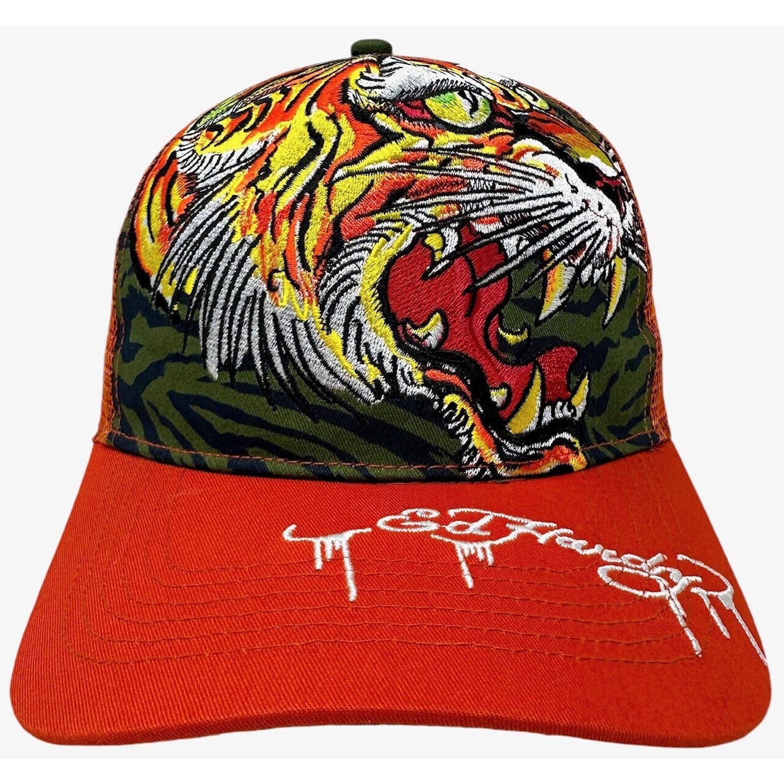 Ed Hardy Ed Hardy Trucker Hat Embroidered Tattoo Screaming Tiger Cap Size ONE SIZE - 1 Thumbnail