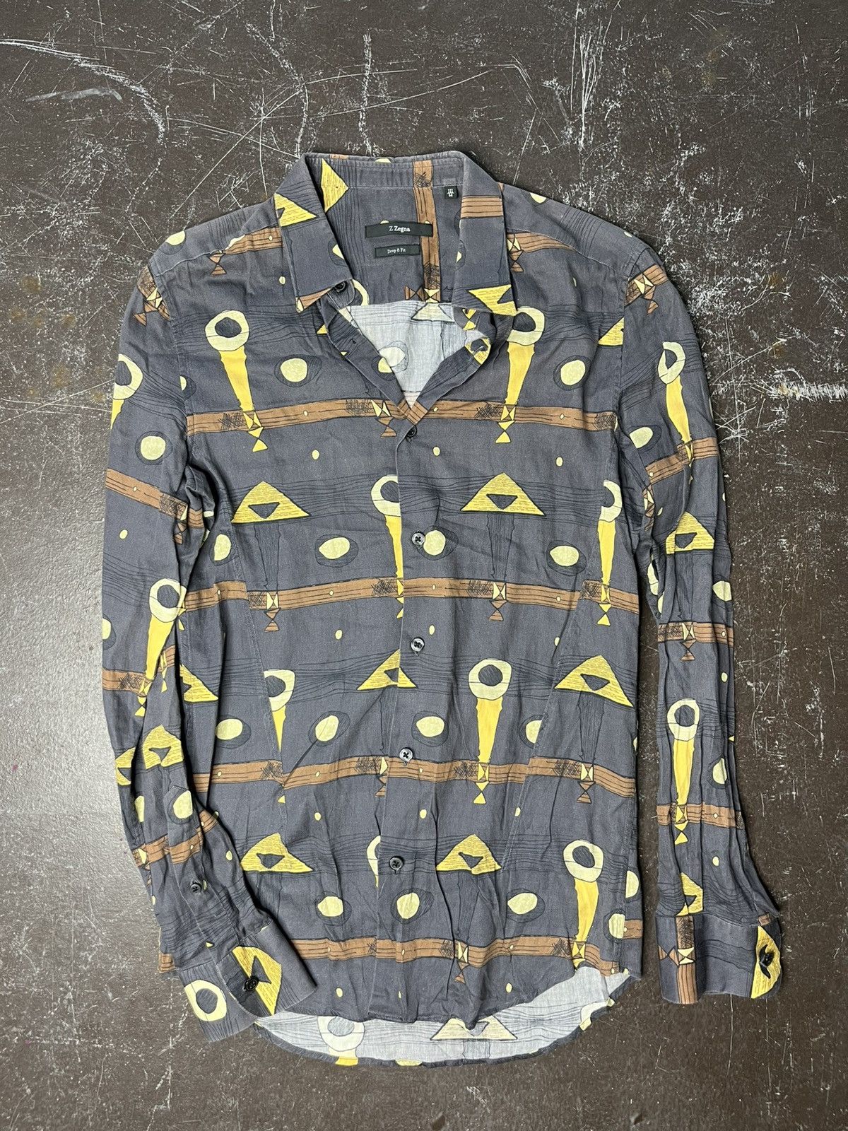 Z Zegna Zegna long sleeve button up with retro pattern Size US M / EU 48-50 / 2 - 1 Thumbnail