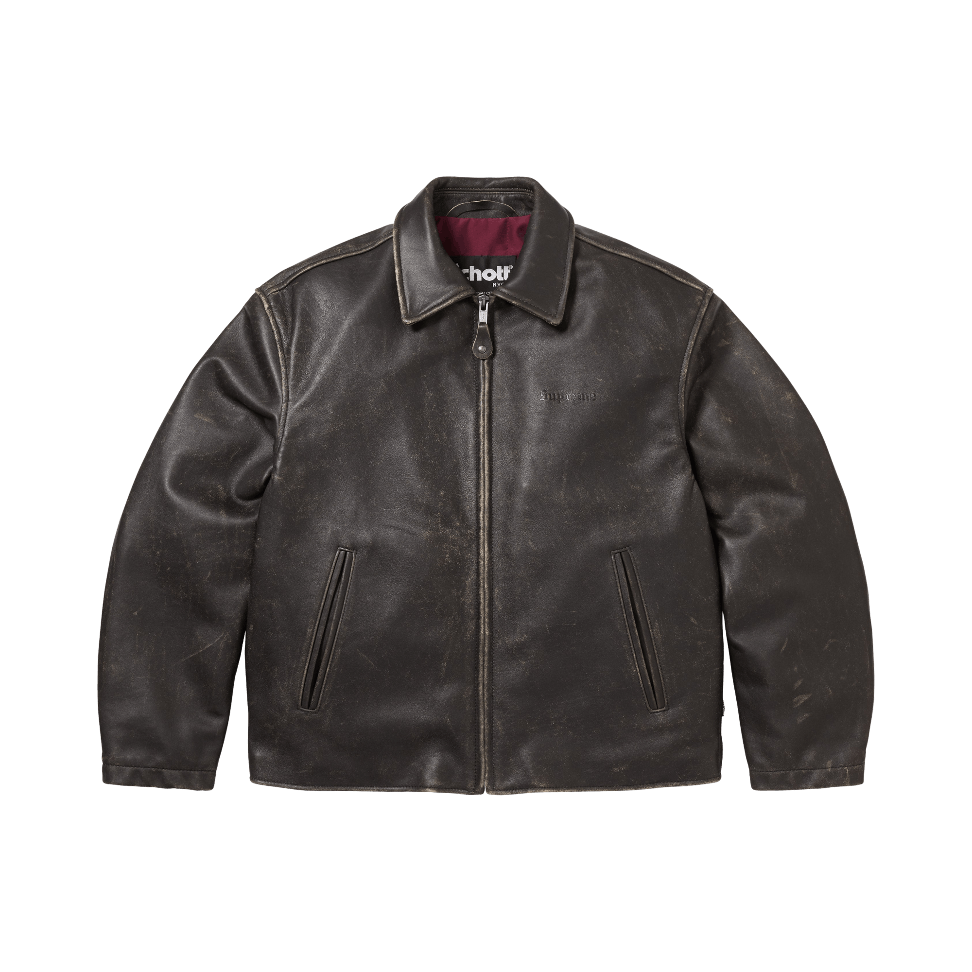 Supreme Supreme x Schott Leather Racer Jacket Black | Grailed