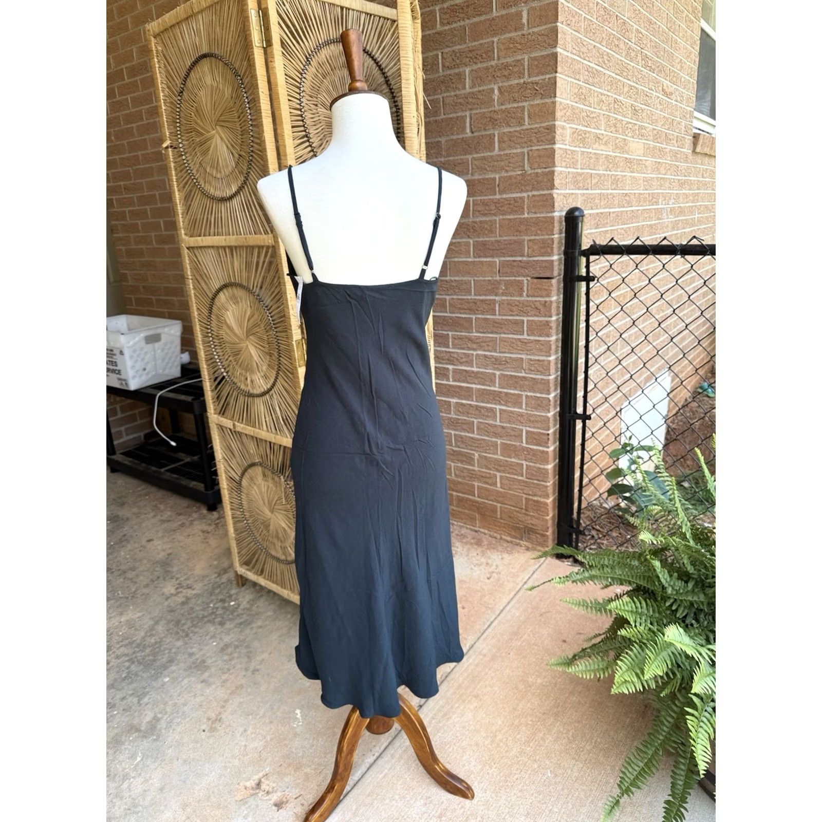 Loft VINTAGE LOFT Black Cowl Neck Slip Dress Womens Long Size 0 Size XS / US 0-2 / IT 36-38 - 6 Thumbnail