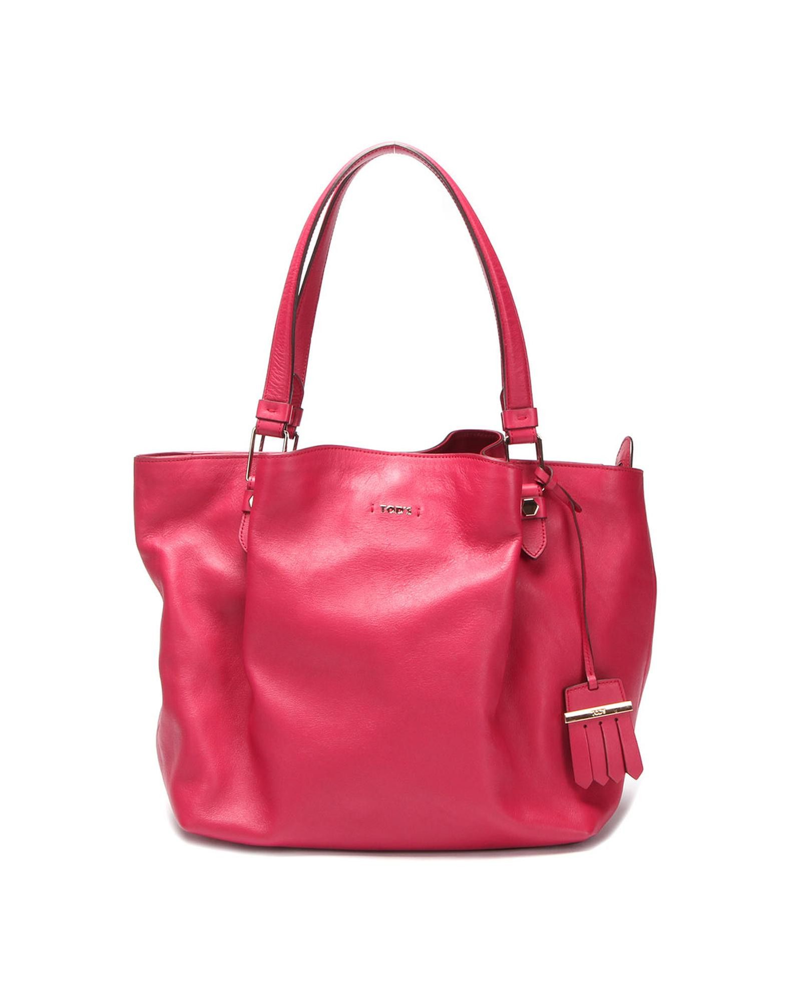 image of Tods Lightly Scratched Pink Leather Handbag, Women's