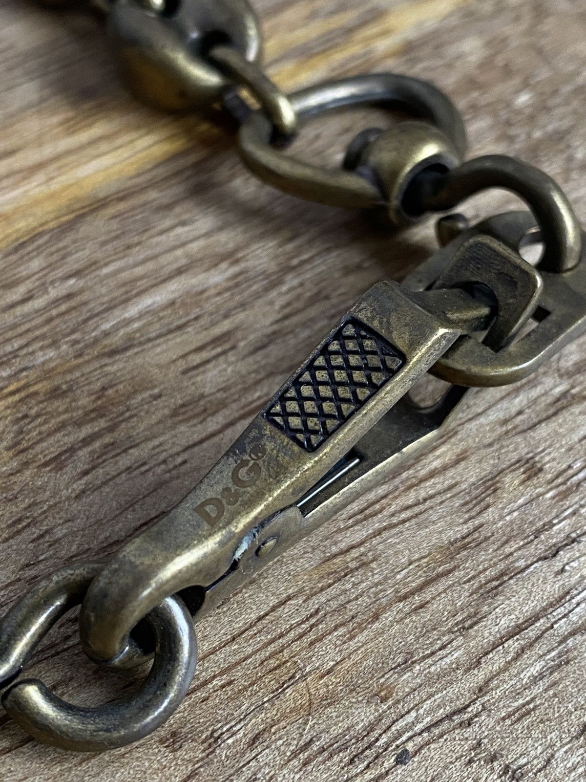 Dolce Gabbana Anchor necklace heavy chain antique gold