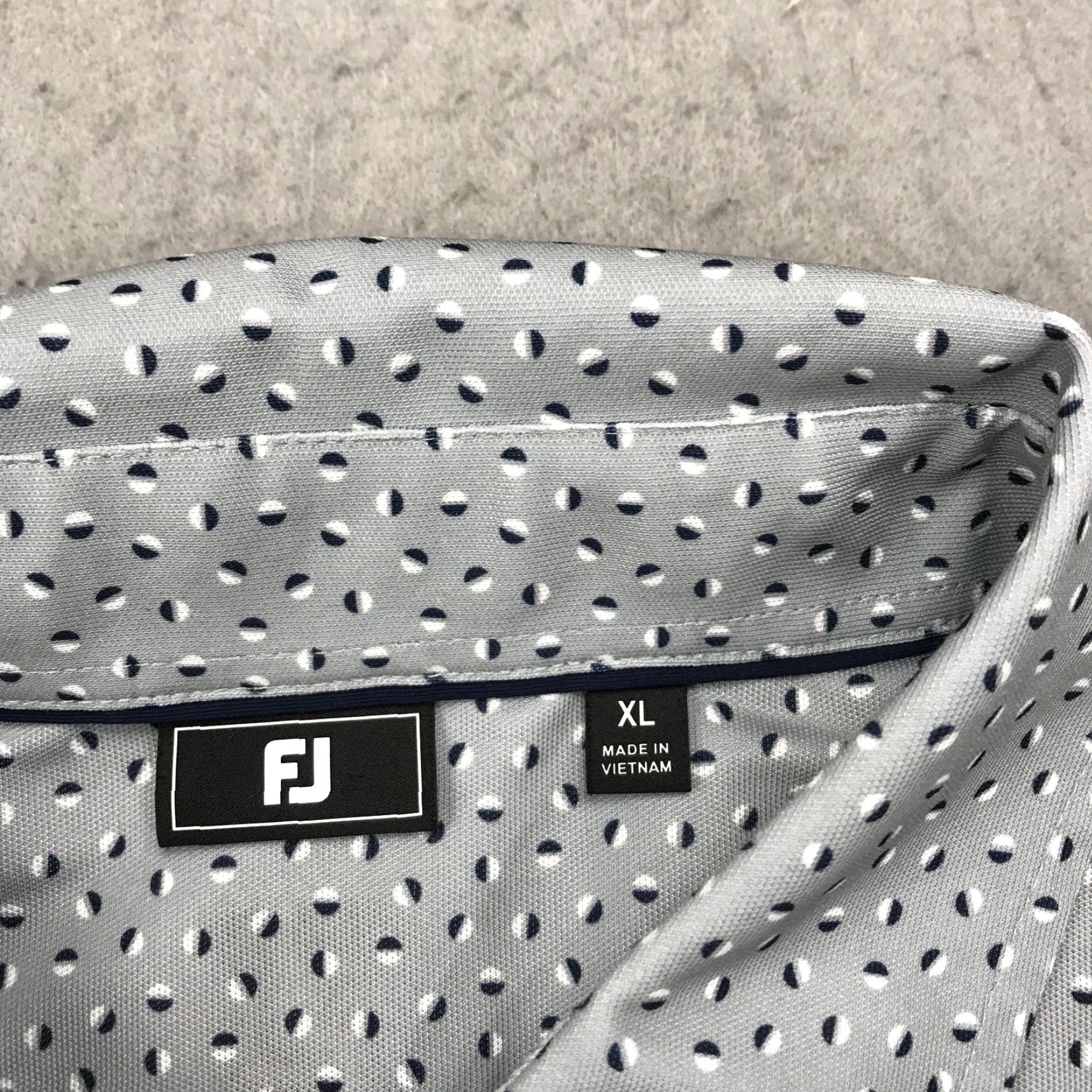 Footjoy FootJoy Polo Shirt Mens XL Gray Blue Abstract Stretch Loud Golf No Course Logo Shirt XL Mens Gray FootJoy Polo Logo Golf Abstract Stretch Size US XL / EU 56 / 4 - 4 Thumbnail