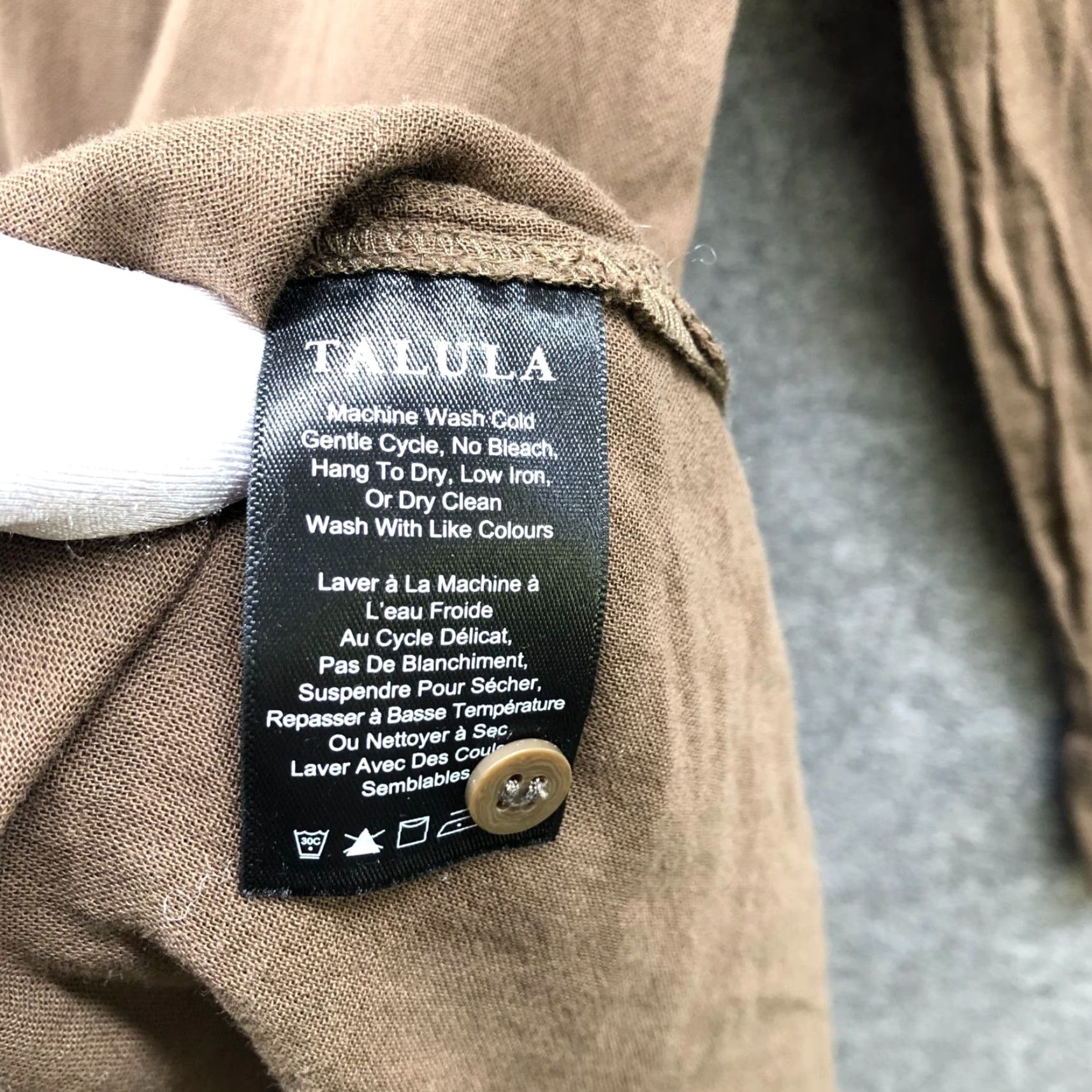 Aritzia Aritzia Talula Midi Shirt Dress XXS Long Sleeve Lightweight Cotton Brown Casual Womens Size XXS / US 00 / IT 34 - 6 Thumbnail