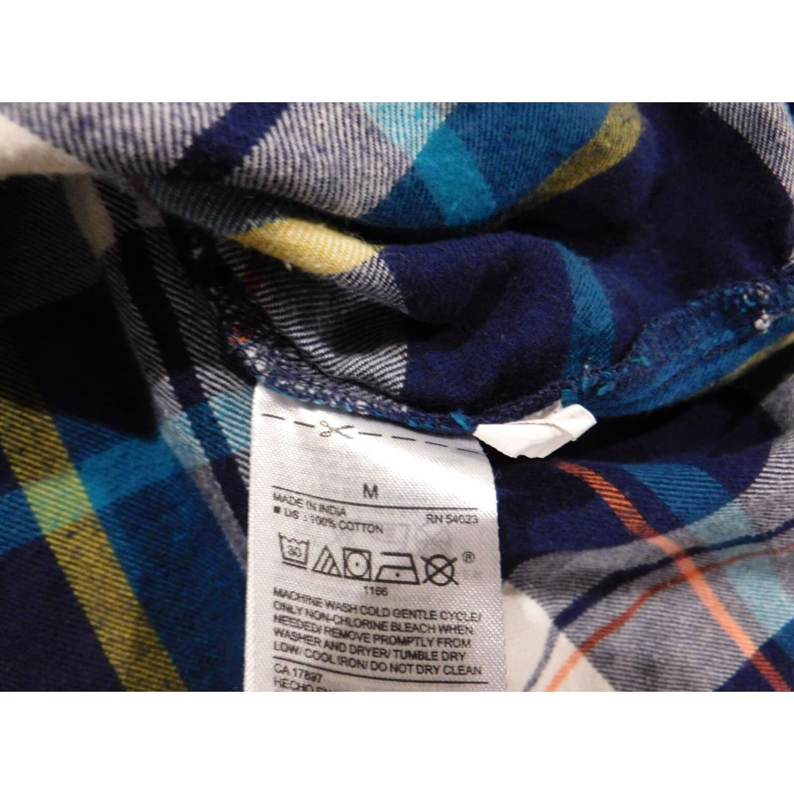 Old Navy Old Navy Womens Button-Up Shirt Flannel Blue Medium Plaid Casual Button Front Size M / US 6-8 / IT 42-44 - 6 Thumbnail