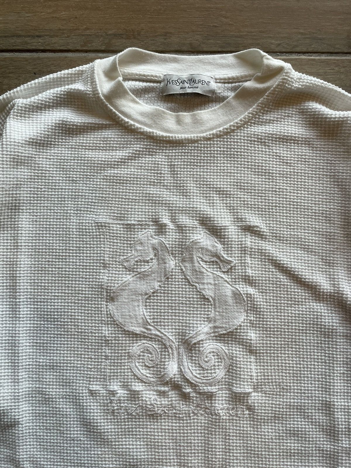 Saint Laurent Paris × Yves Saint Laurent Ysl YvesSaintLaurent Waffle Seahorse Shirt Size US M / EU 48-50 / 2 - 2 Thumbnail