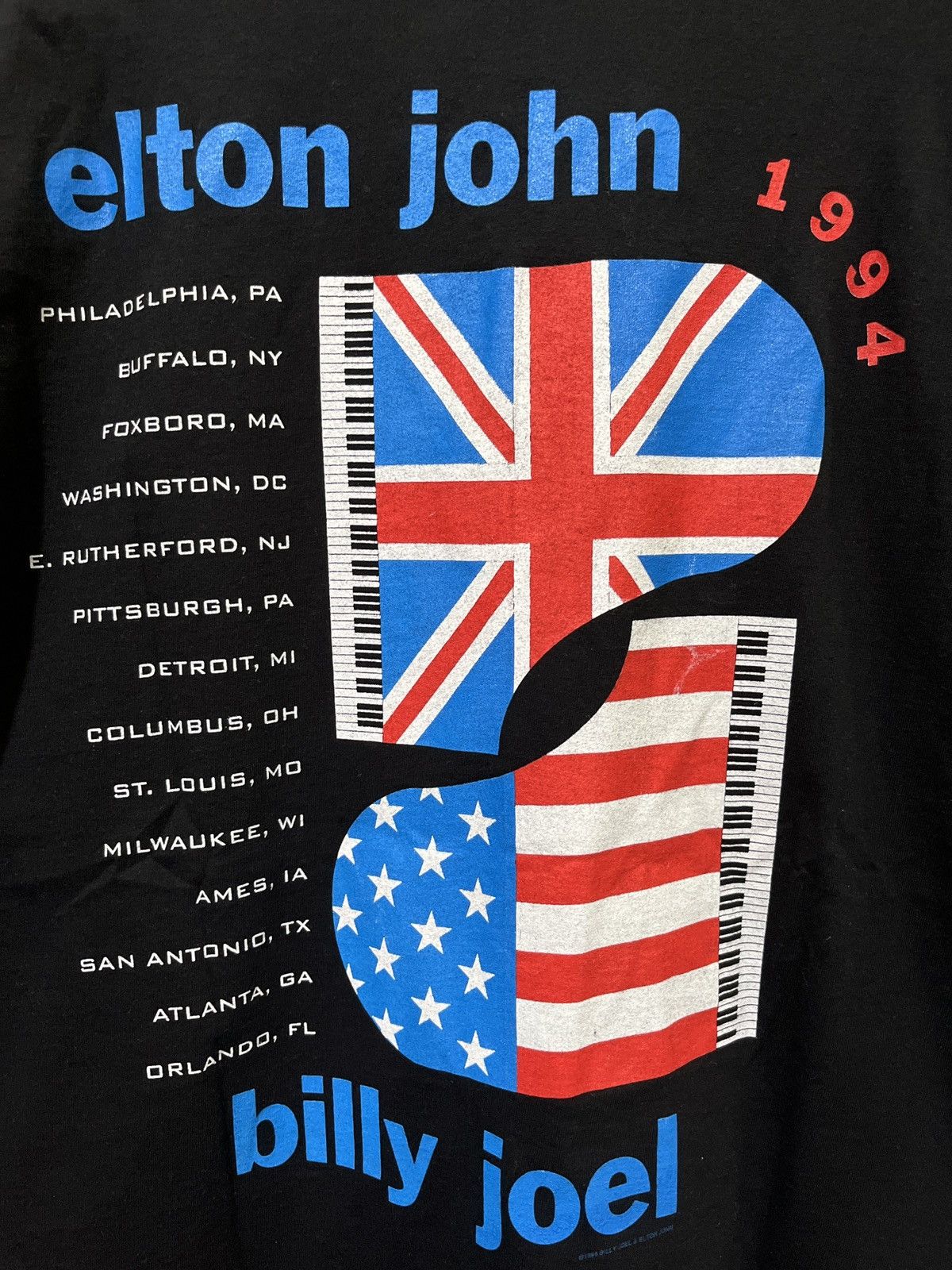 Band Tees Vintage Billy Joel & Elton Jhon Tour 1994 Size US L / EU 52-54 / 3 - 8 Thumbnail