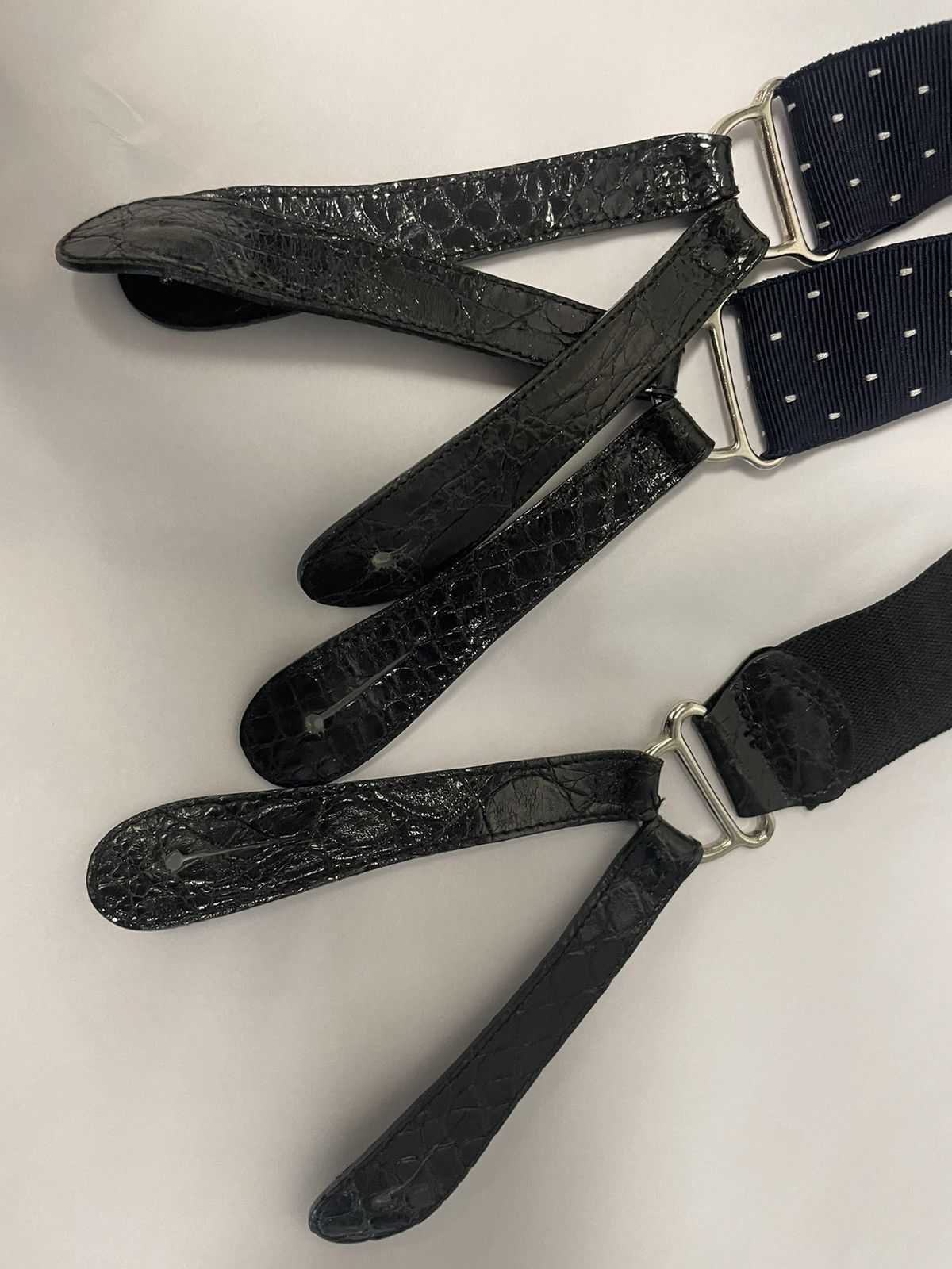 Polo Ralph Lauren × Vintage Polka Dot Print Suspenders with Genuine Alligator Trim Size ONE SIZE - 4 Thumbnail