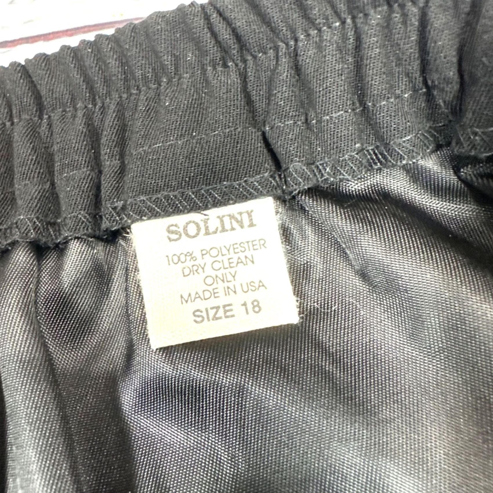 Vintage Solini Womens Crystal Embellished Midi Skirt Sz 18 Black Walking Vent Back Zip Skirt Women Black 18 Retro? Size 40" / US 18 - 7 Thumbnail