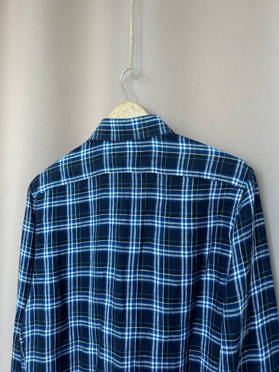 Reiss Reiss Checked Linen Button Down Shirt Mens Size M/L Slim Fit Size US L / EU 52-54 / 3 - 8 Thumbnail