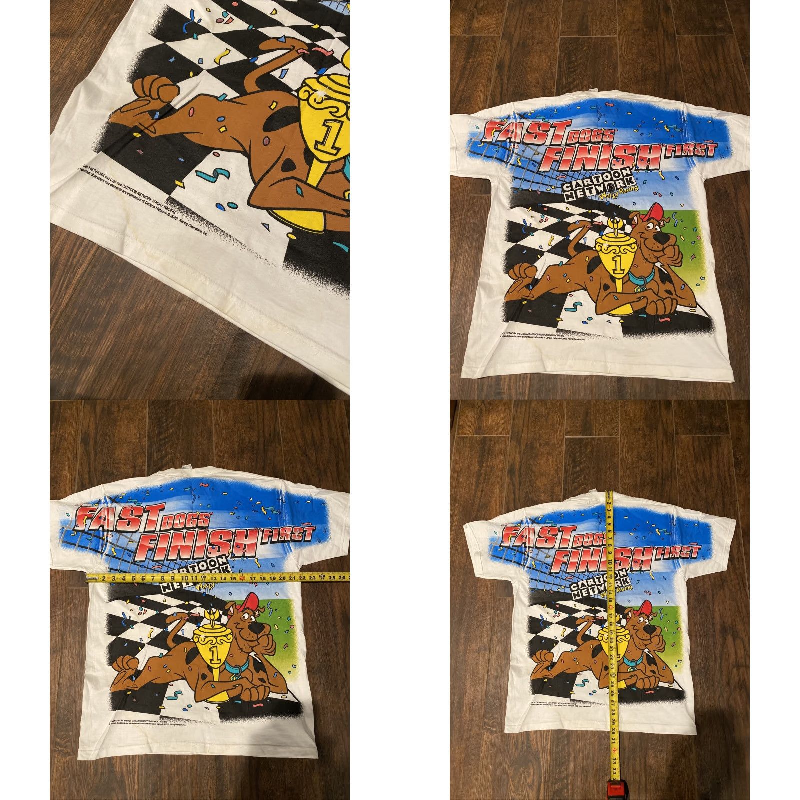 Fruit Of The Loom VINTAGE Cartoon Network Scooby Doo Wacky Racing All Over Print T-Shirt Large Size US L / EU 52-54 / 3 - 8 Thumbnail