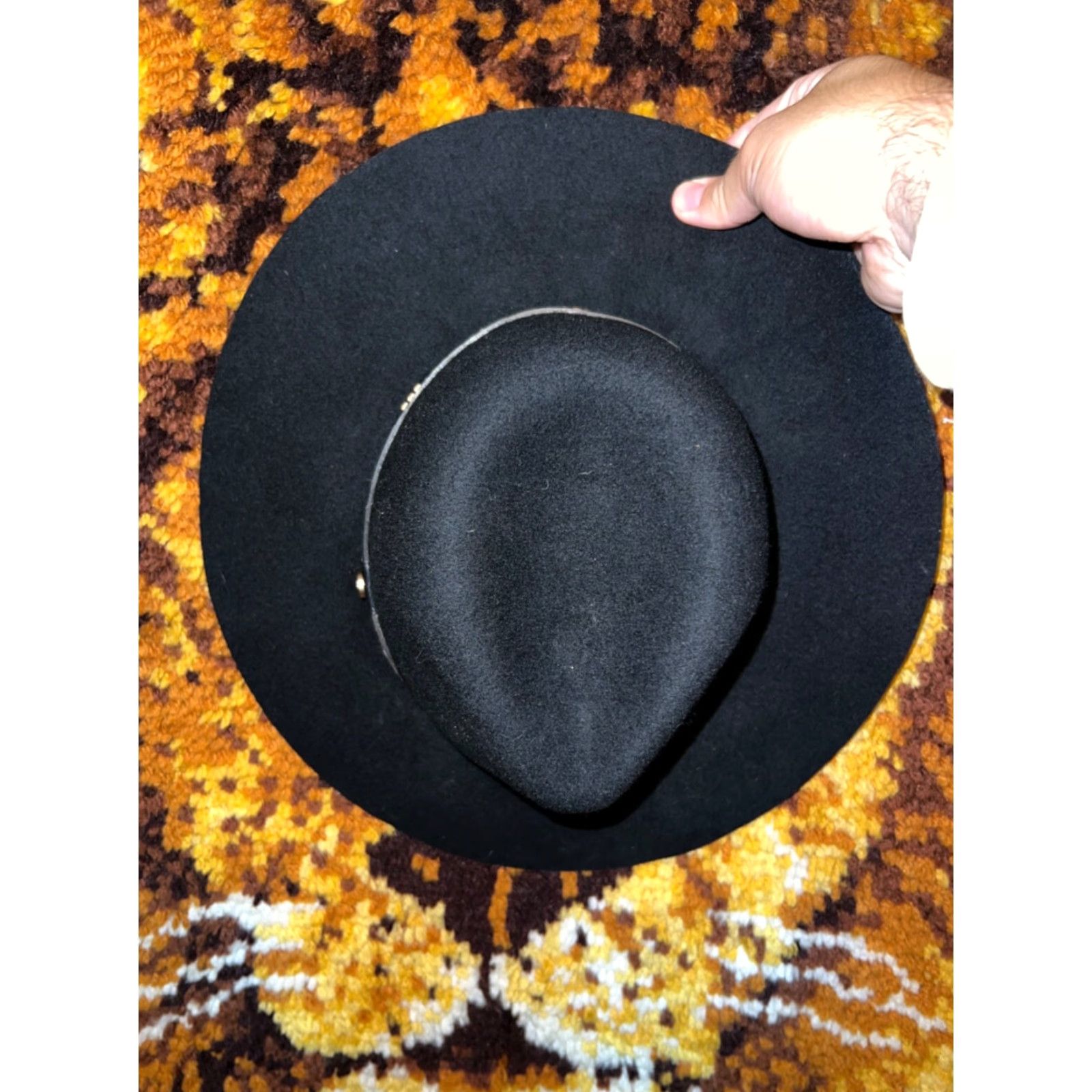 Allsaints AllSaints Cowboy Fedora Felt Belted Hat Men One Size Black Fedora Western Belted Hat Size ONE SIZE - 4 Thumbnail