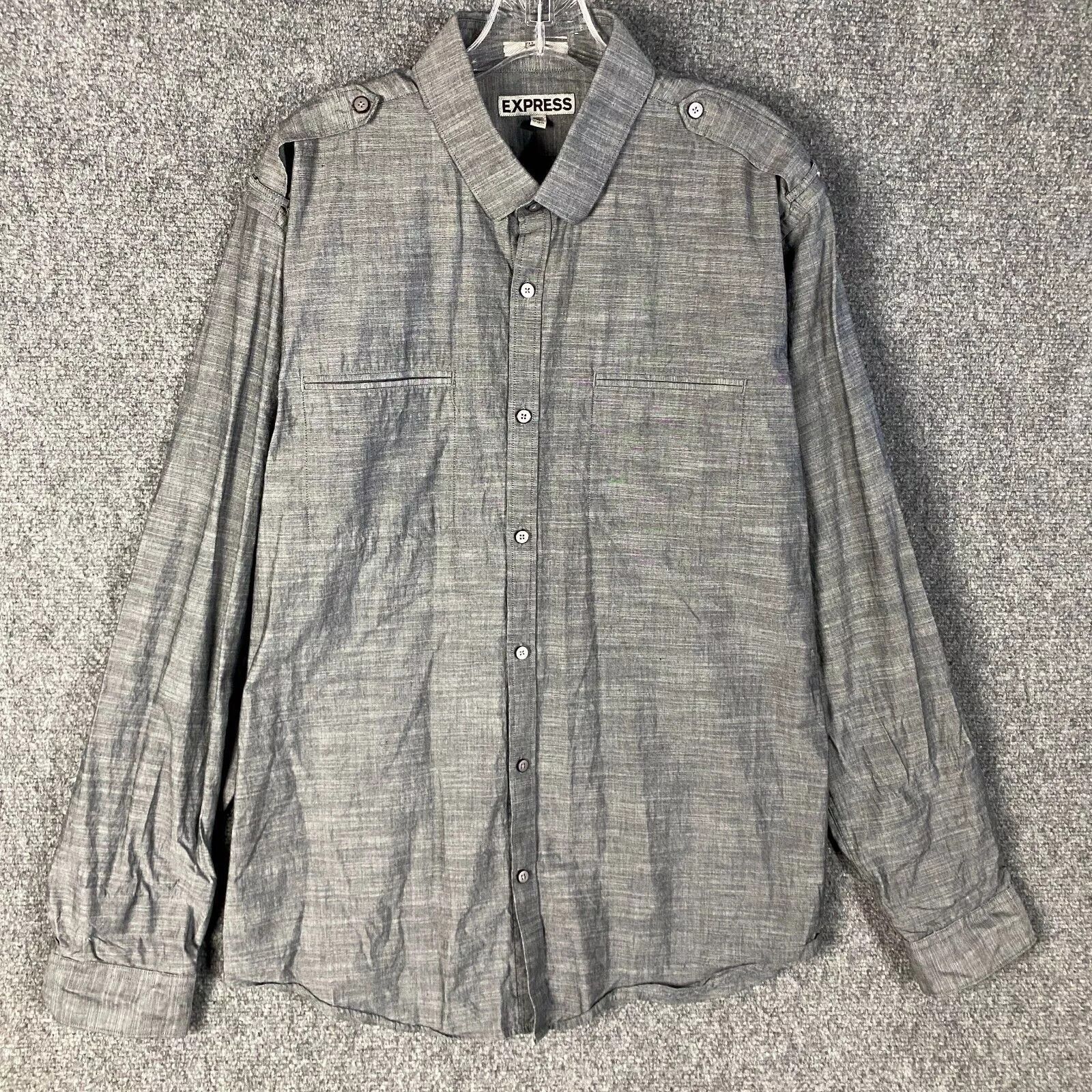 Express Express Button Up Shirt Men's XL Fitted 17-17.5 Long Sleeve Size US XL / EU 56 / 4 - 1 Thumbnail